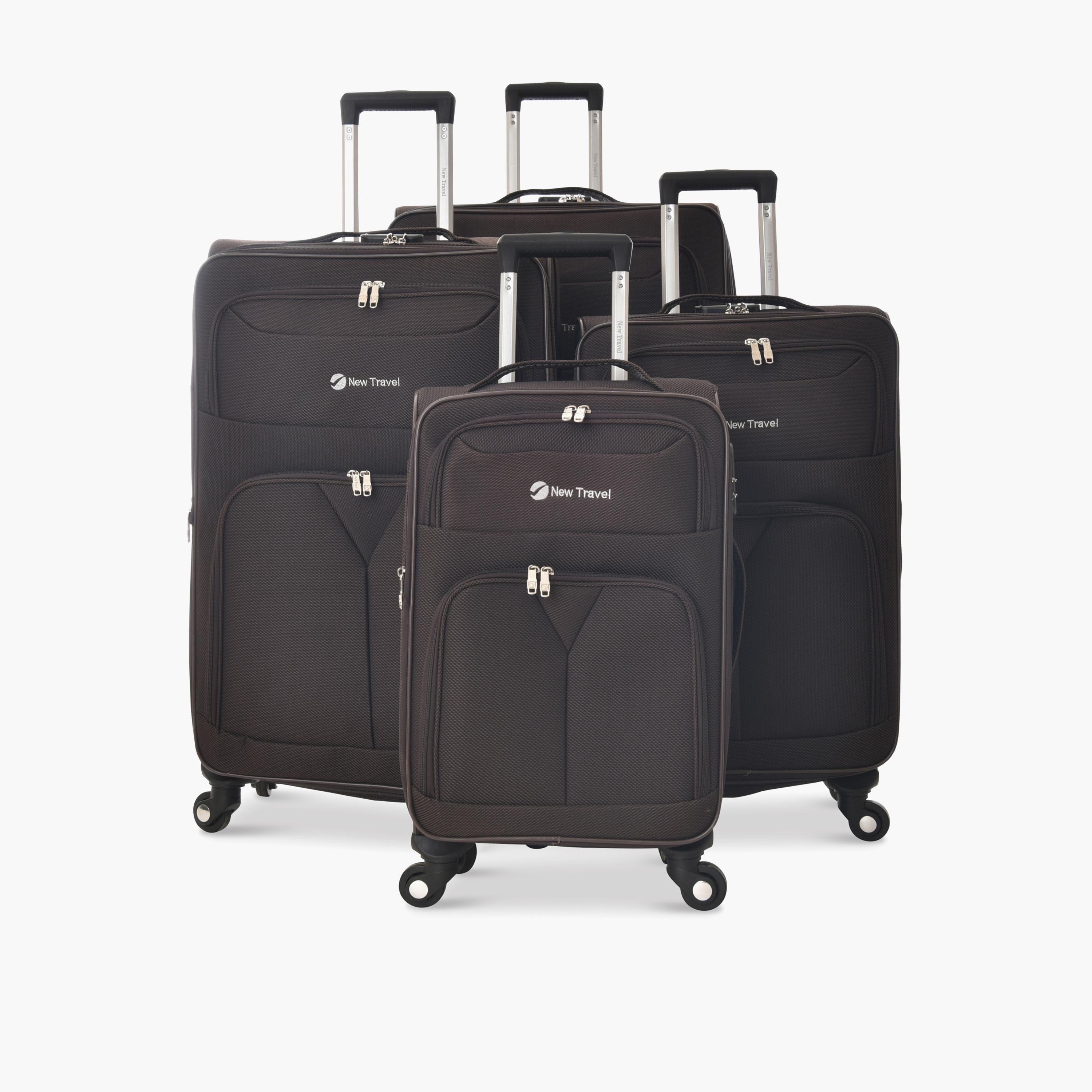 New Travel Set of 4 Textile Soft-Sided 4-Wheeler Spinner Trolley Bags with Combination Lock-travel-luggagesandbags-luggage-image-1