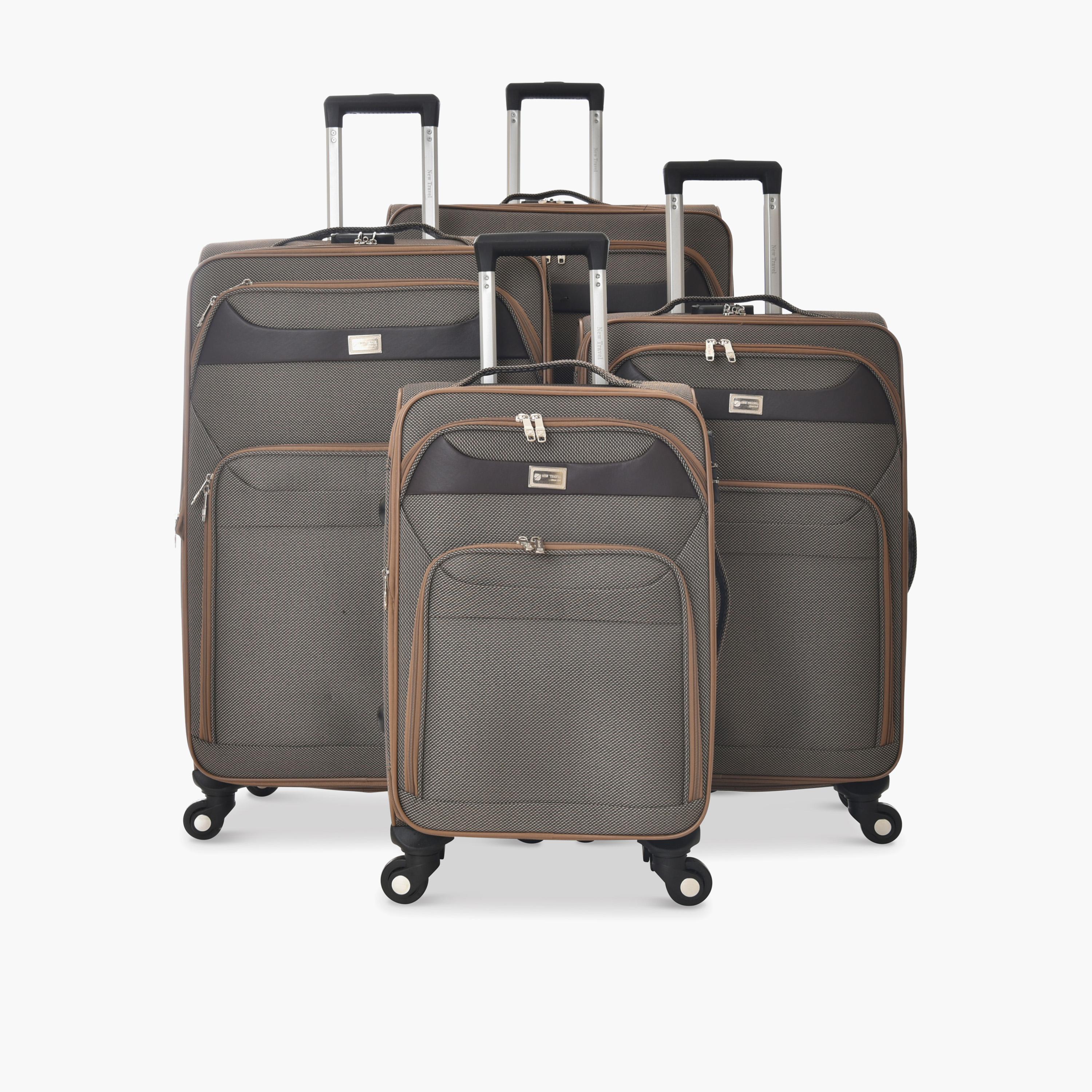New Travel Set of 4 Textile Soft-Sided 4-Wheeler Spinner Trolley Bags with Combination Lock-travel-luggagesandbags-luggage-image-1