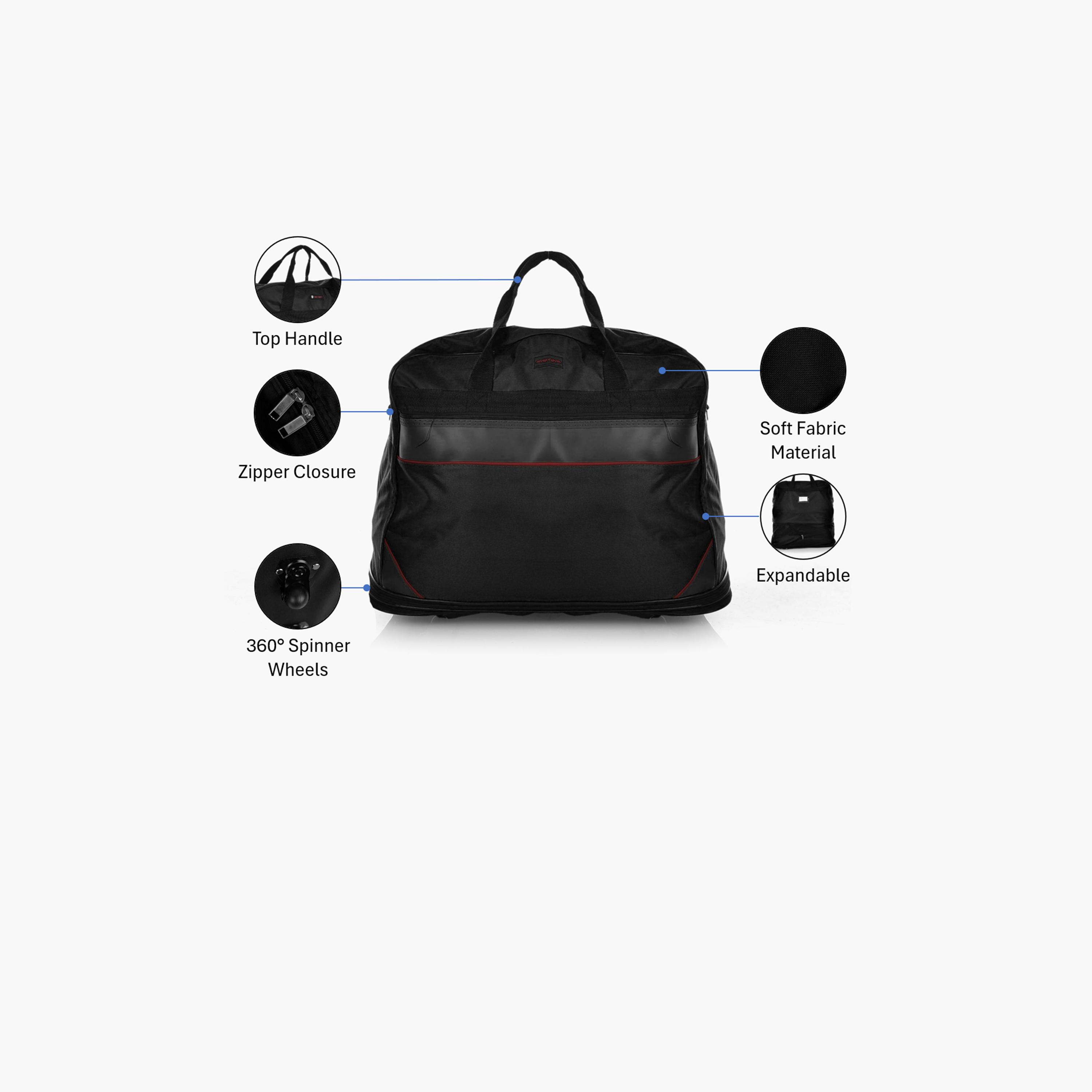 نيو ترافل - شنطة سفر قماشية 36 إنش خفيفة الوزن | XG001blk-36-travel-luggagesandbags-dufflebags-image-3