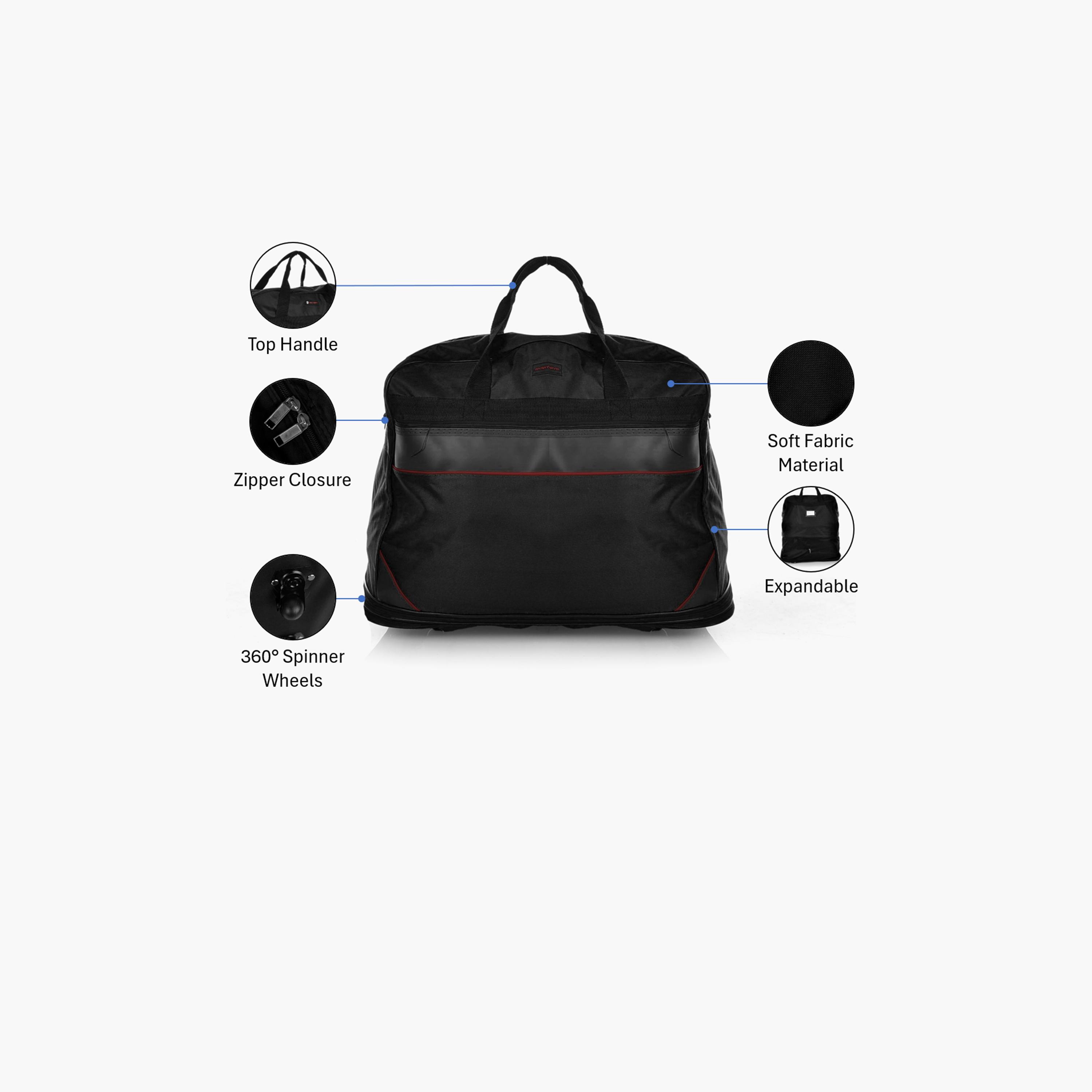 نيو ترافل - شنطة سفر قماشية 40 إنش خفيفة الوزن | XG001blk-40-travel-luggagesandbags-dufflebags-image-3