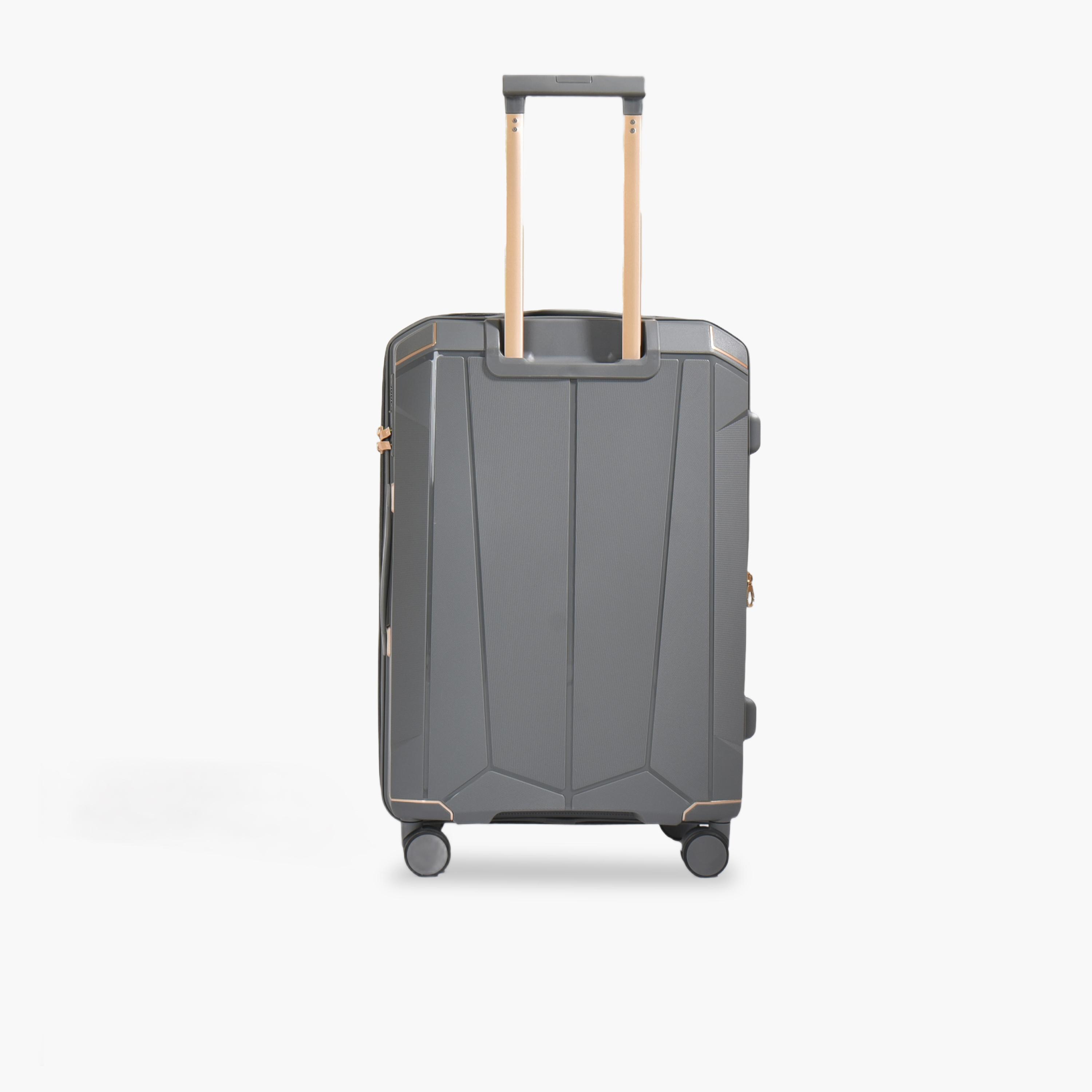 Track Set of 3 Polypropylene Hard-Sided 4-Wheeler Spinner Trolley Bags with Combination Lock-travel-luggagesandbags-luggage-image-5