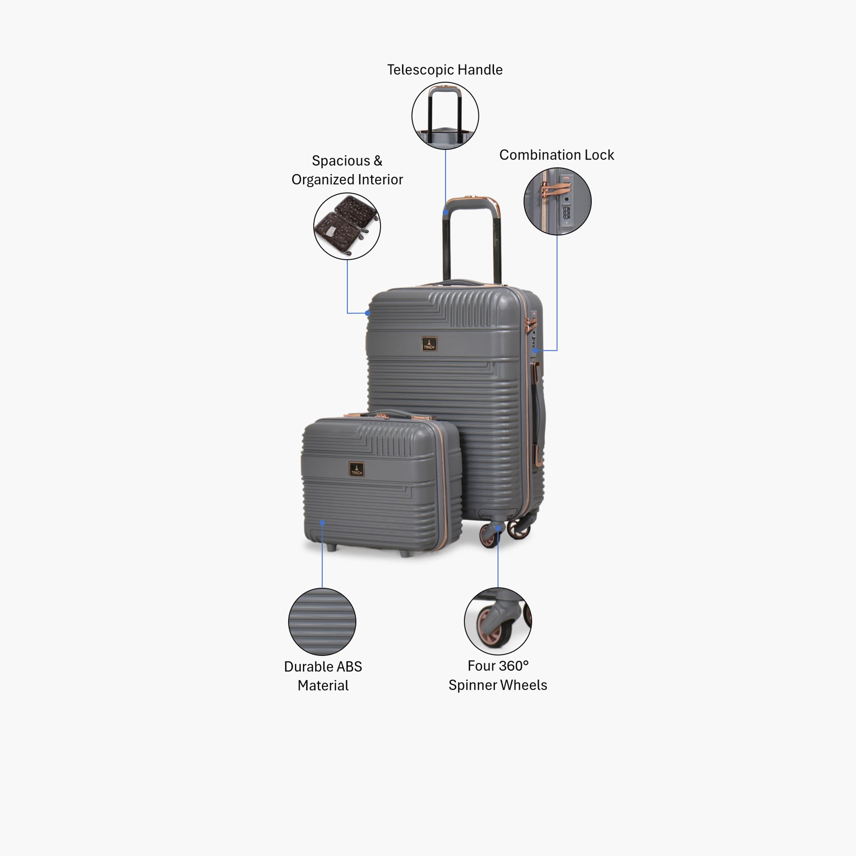 تراك - طقم  شنطتين بجوانب صلبة من مادة ABS وأربع عجلات دوارة  مع قفل مركب-travel-luggagesandbags-luggage-image-2