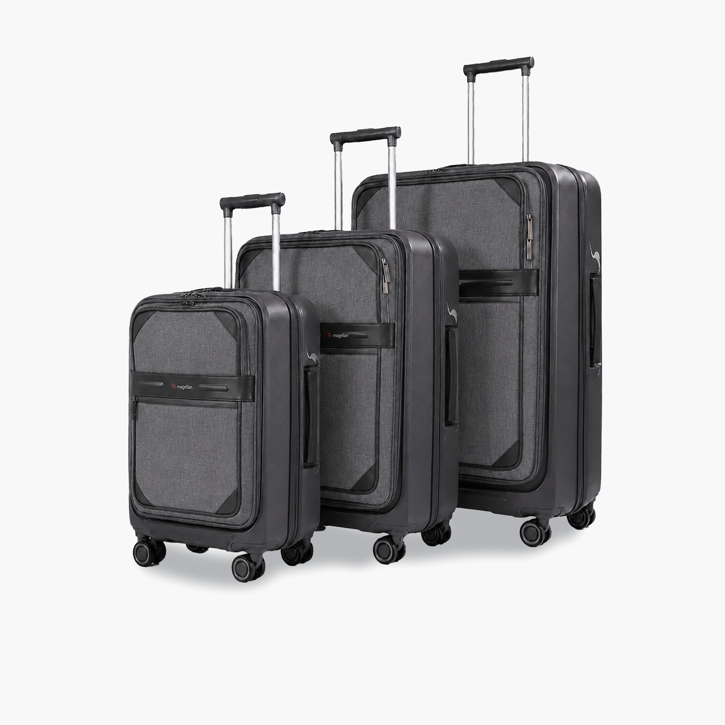 Magellan Set of 3 Polycarbonate with ABS Soft-Sided 4-Wheeler Spinner Trolley Bags with TSA Lock-travel-luggagesandbags-luggage-image-1