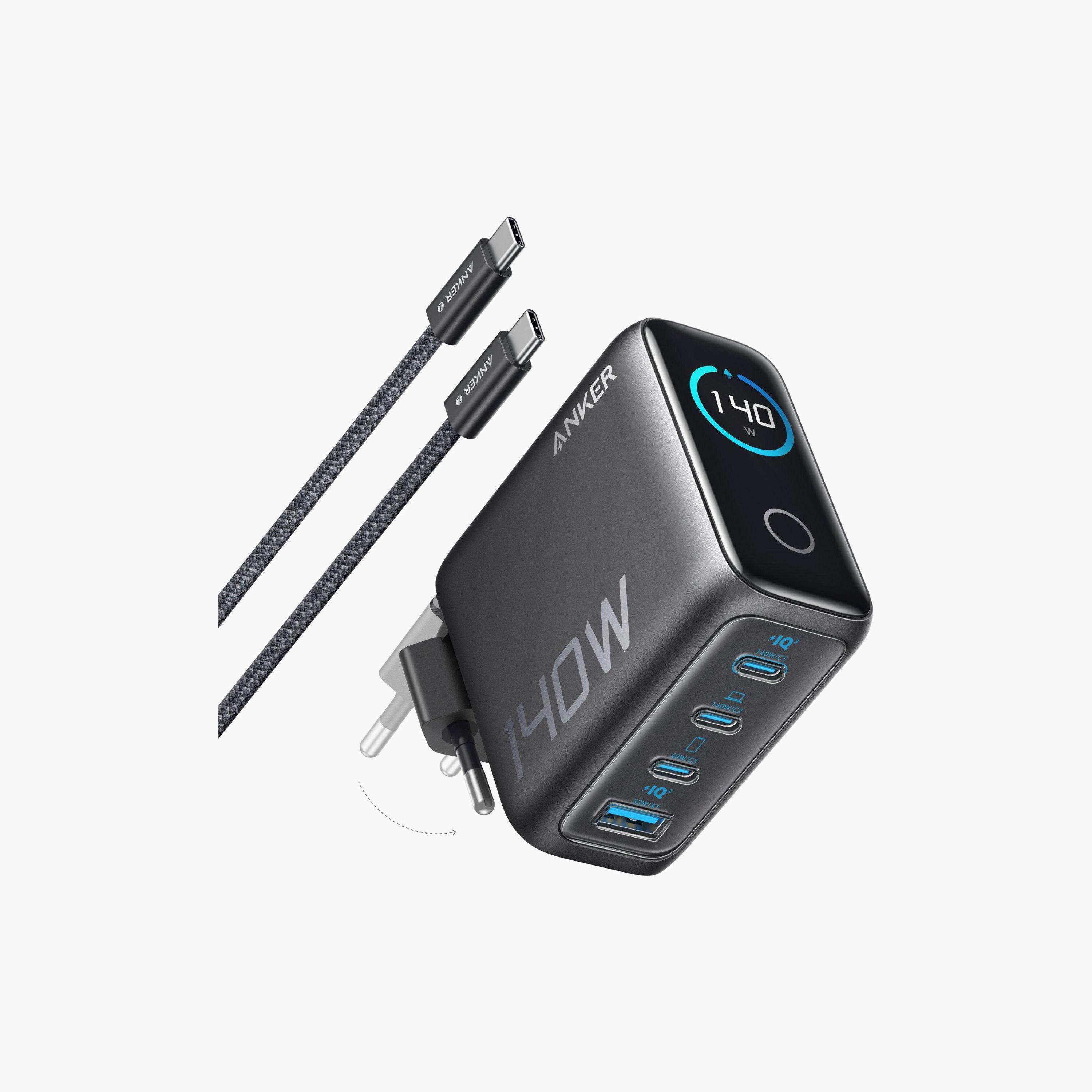 شاحن 140W بـ 4 منافذ USB-C PD 3.1 رمادي داكن من أنكر | B2697GZ1-electronics-accessories-mobileaccesories-image-1