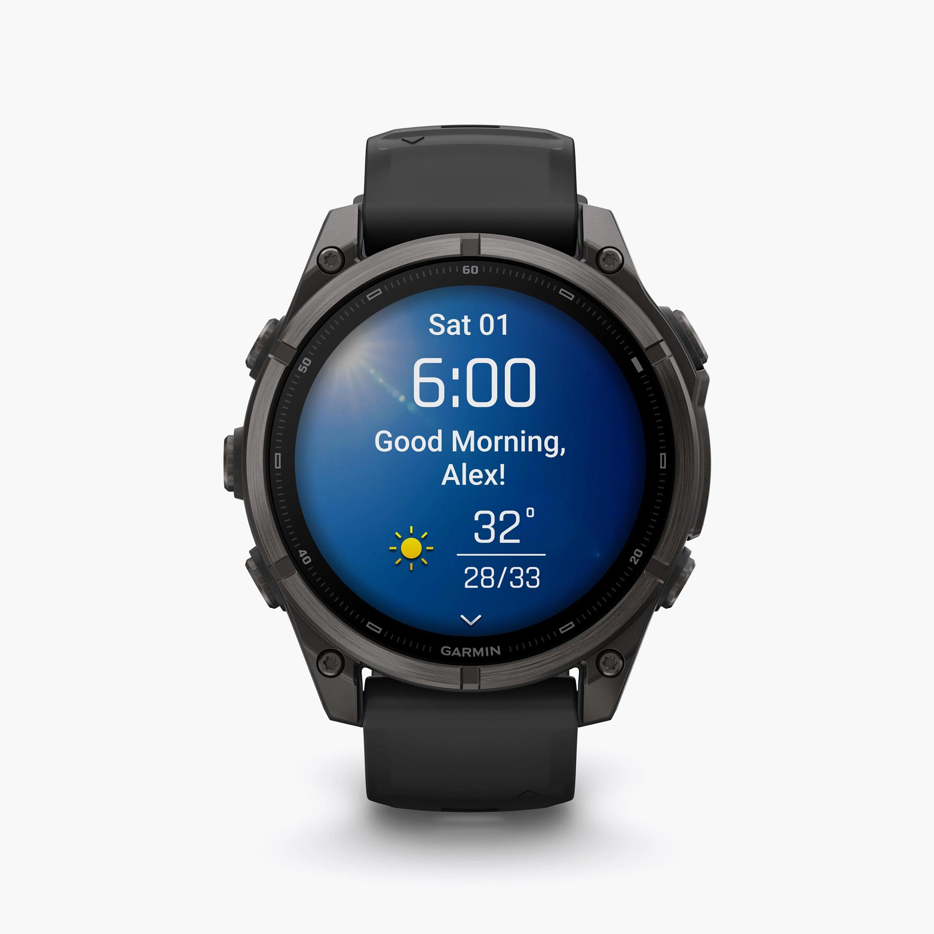 Garmin Fenix 9 47mm AMOLED Carbon Gray DLC Titanium with Black Silicone Band | 010-04762-11-men-watchesandjewellery-watches-image-1