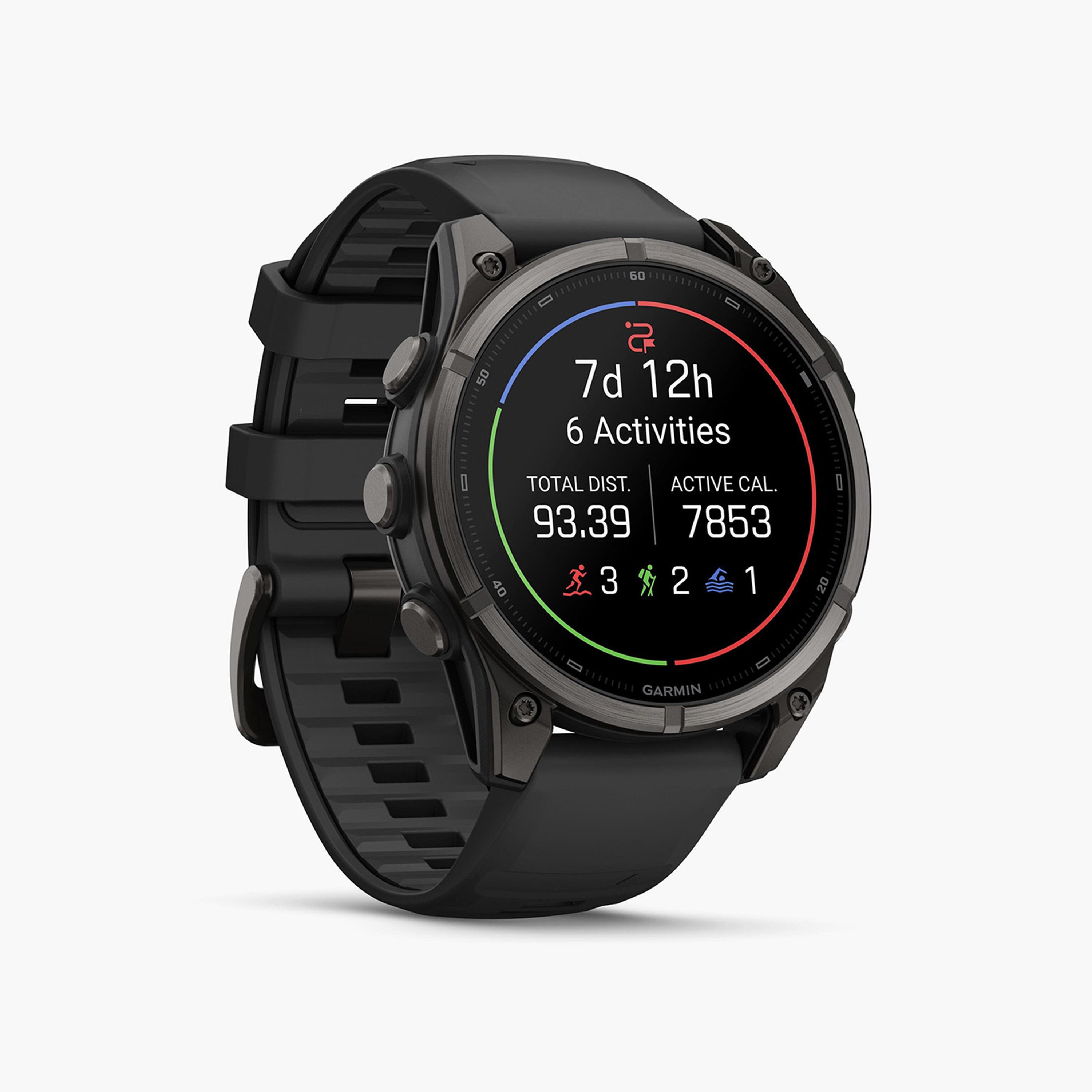 Garmin Fenix 9 47mm AMOLED Carbon Gray DLC Titanium with Black Silicone Band | 010-04762-11-men-watchesandjewellery-watches-image-8