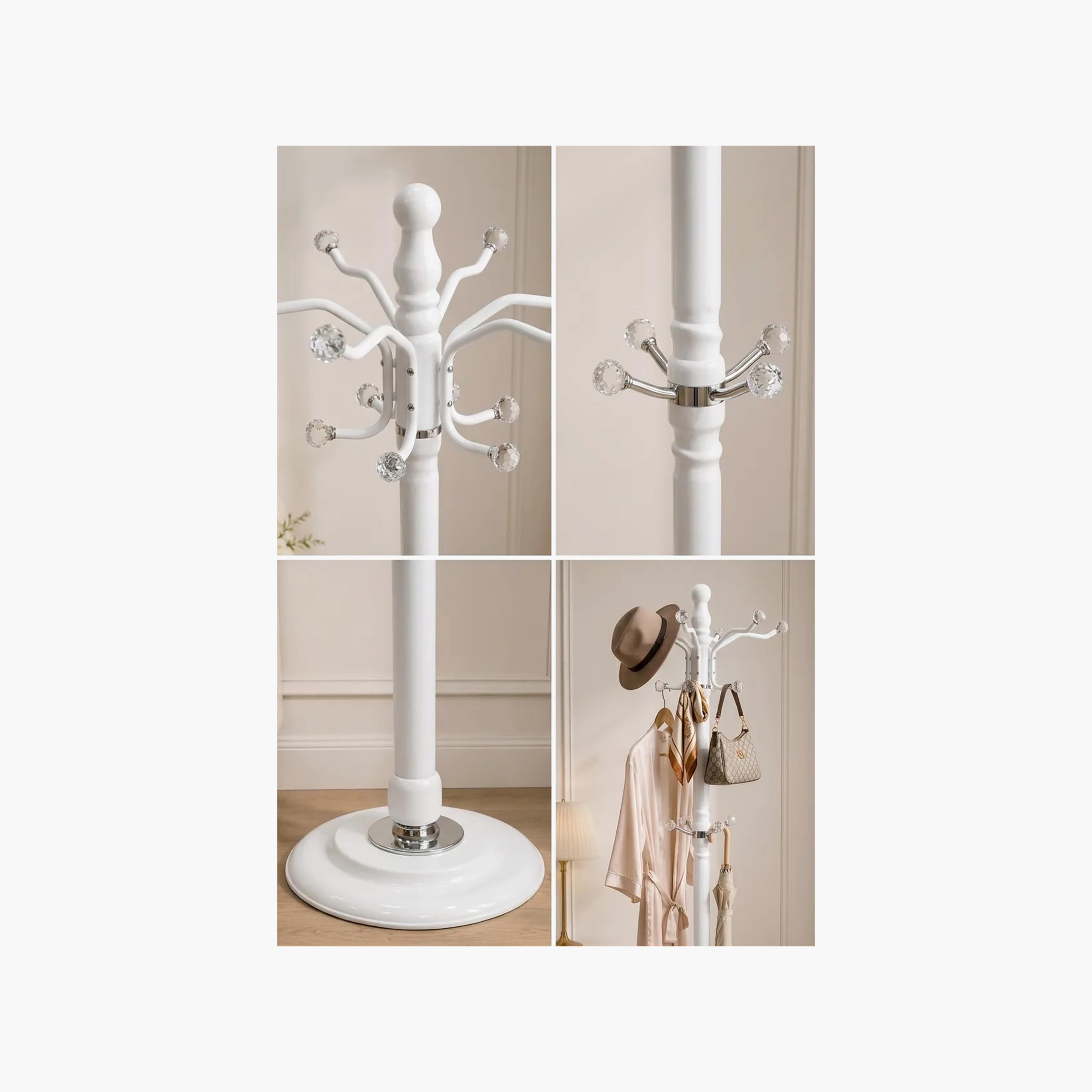علاقة معاطف خشبية بيضاء عصرية بخطافات متعددة من ماريا هومز-household-storage-storagesolutions-tallhangers-image-3