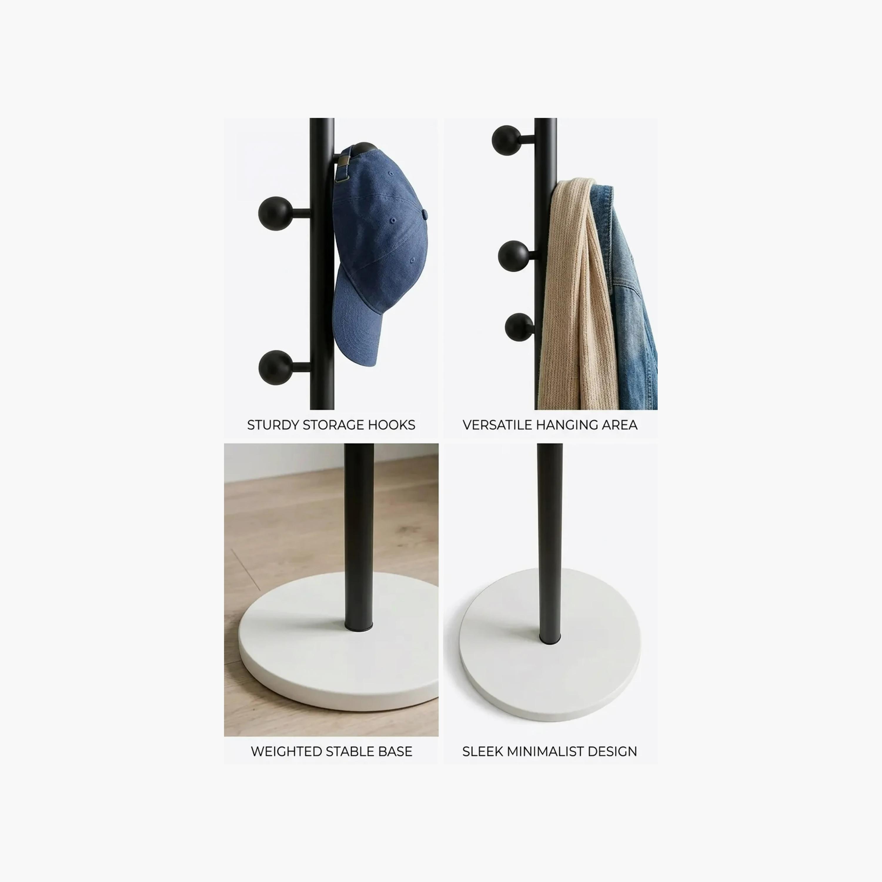 علاقة معاطف عصرية بخطافات دائرية وقاعدة رخامية من ماريا هومز-household-storage-storagesolutions-tallhangers-image-5