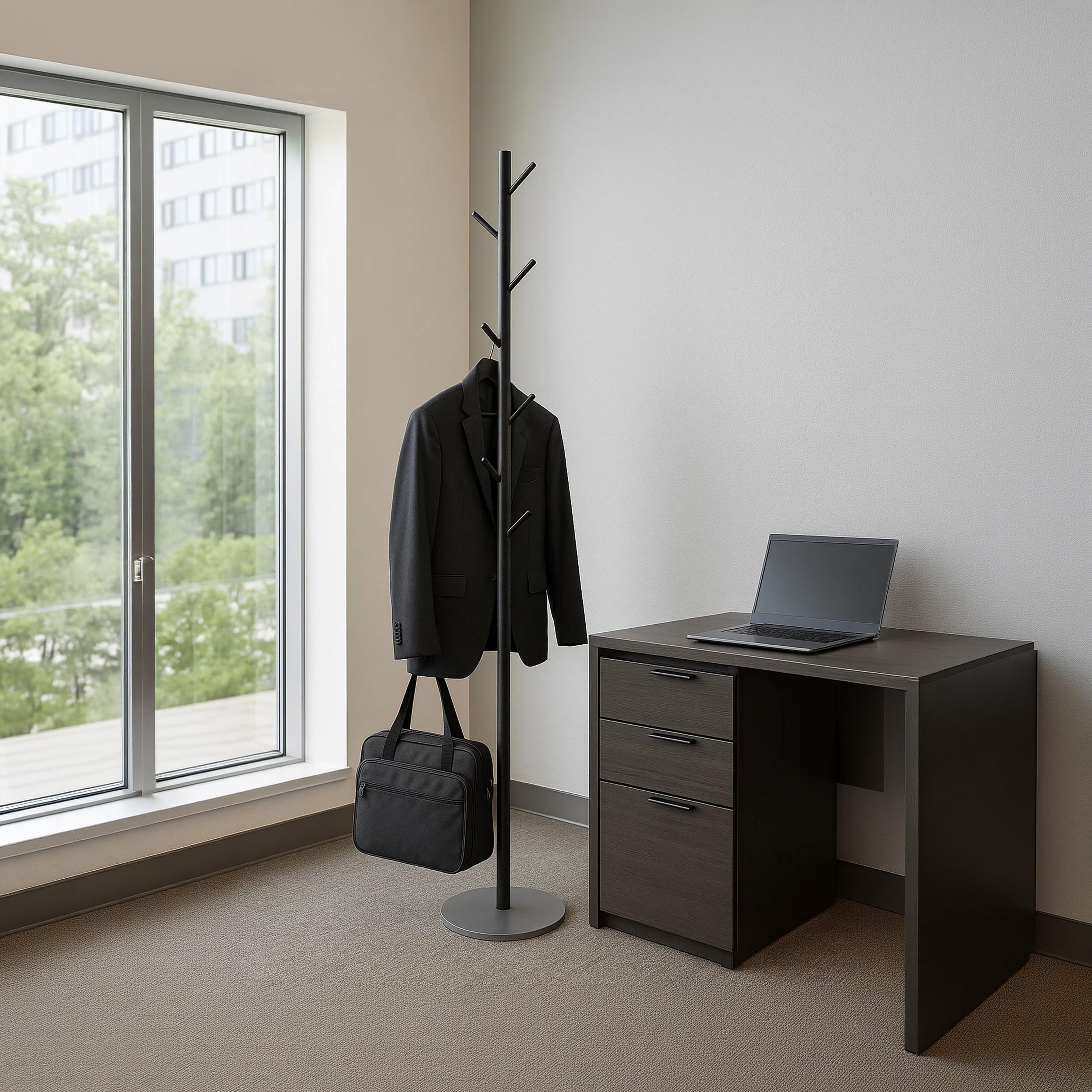 Maria Homes Minimalist Metal Coat Rack with Concrete Base & Hooks-household-storage-storagesolutions-tallhangers-image-3