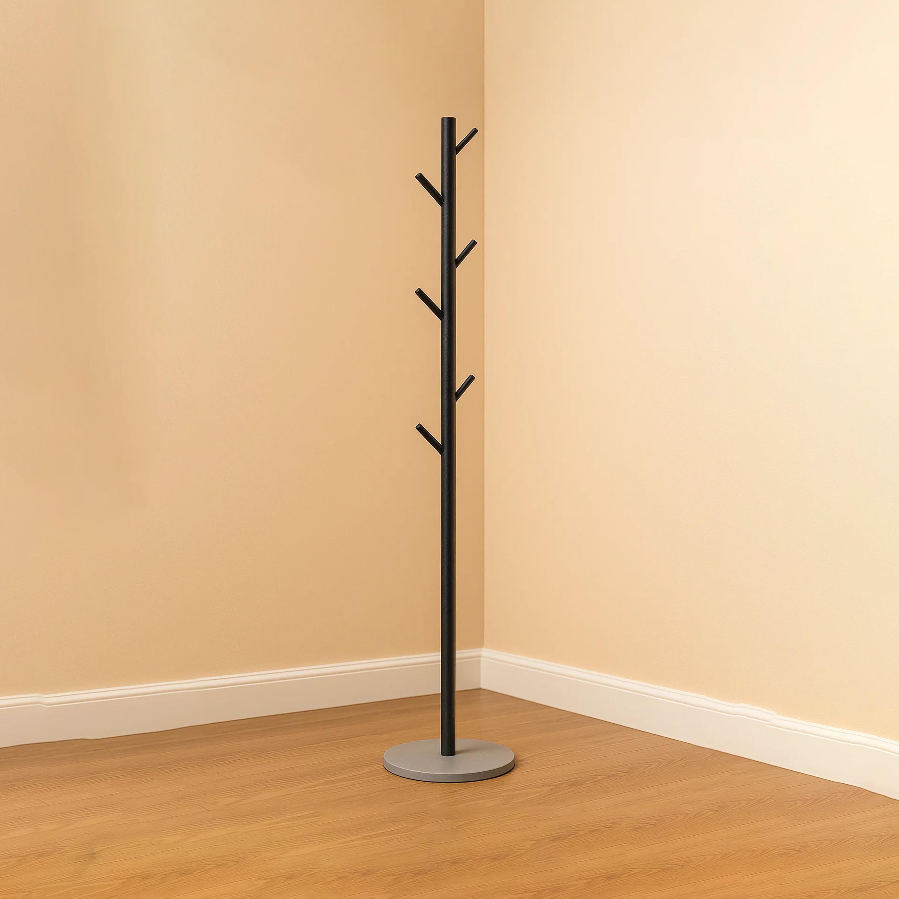 Maria Homes Minimalist Metal Coat Rack with Concrete Base & Hooks-household-storage-storagesolutions-tallhangers-image-4
