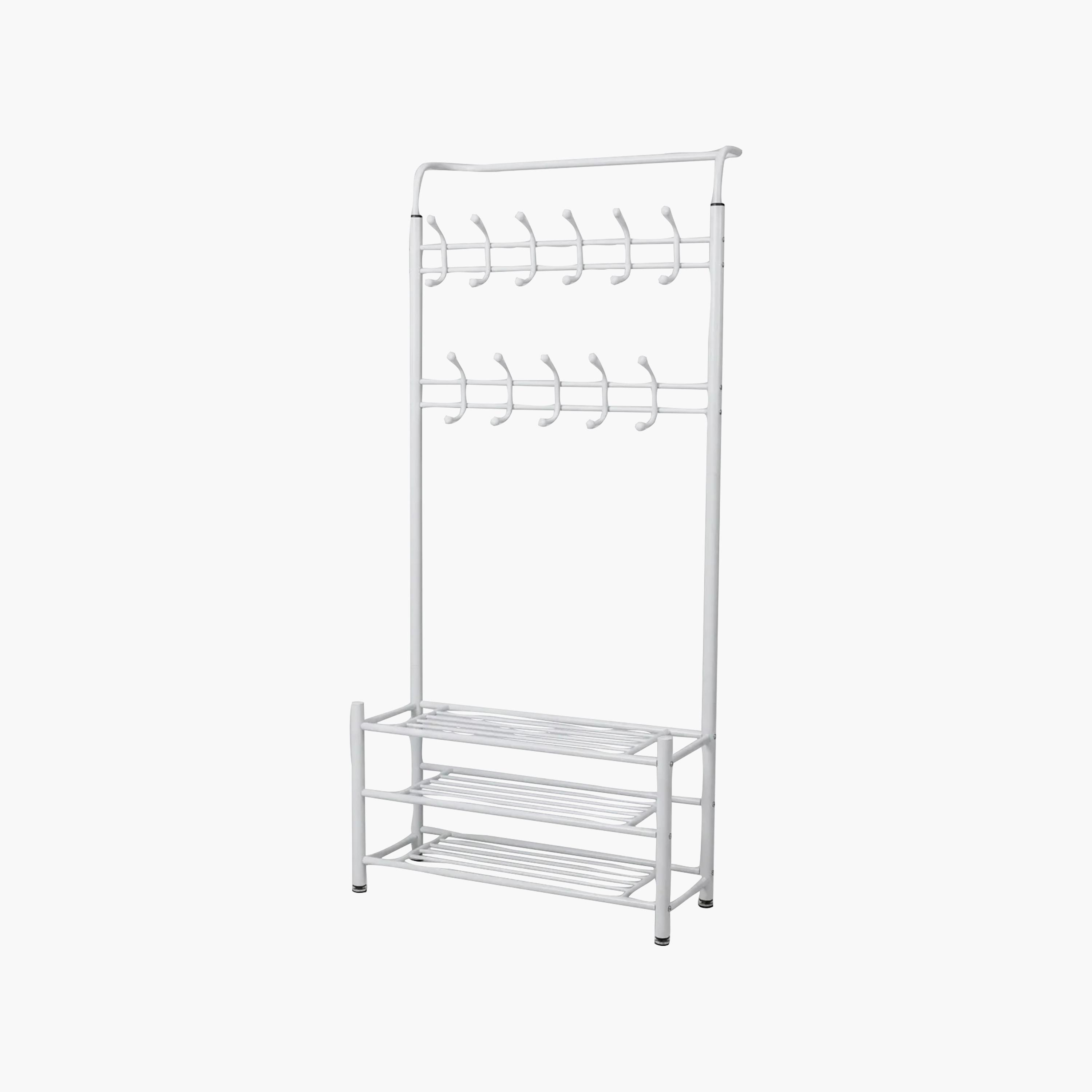 شماعة ملابس قائمة بذاتها مع خطافات تعليق و3 أرفف تخزين من ماريا هومز-household-storage-storagesolutions-storageracks-image-4