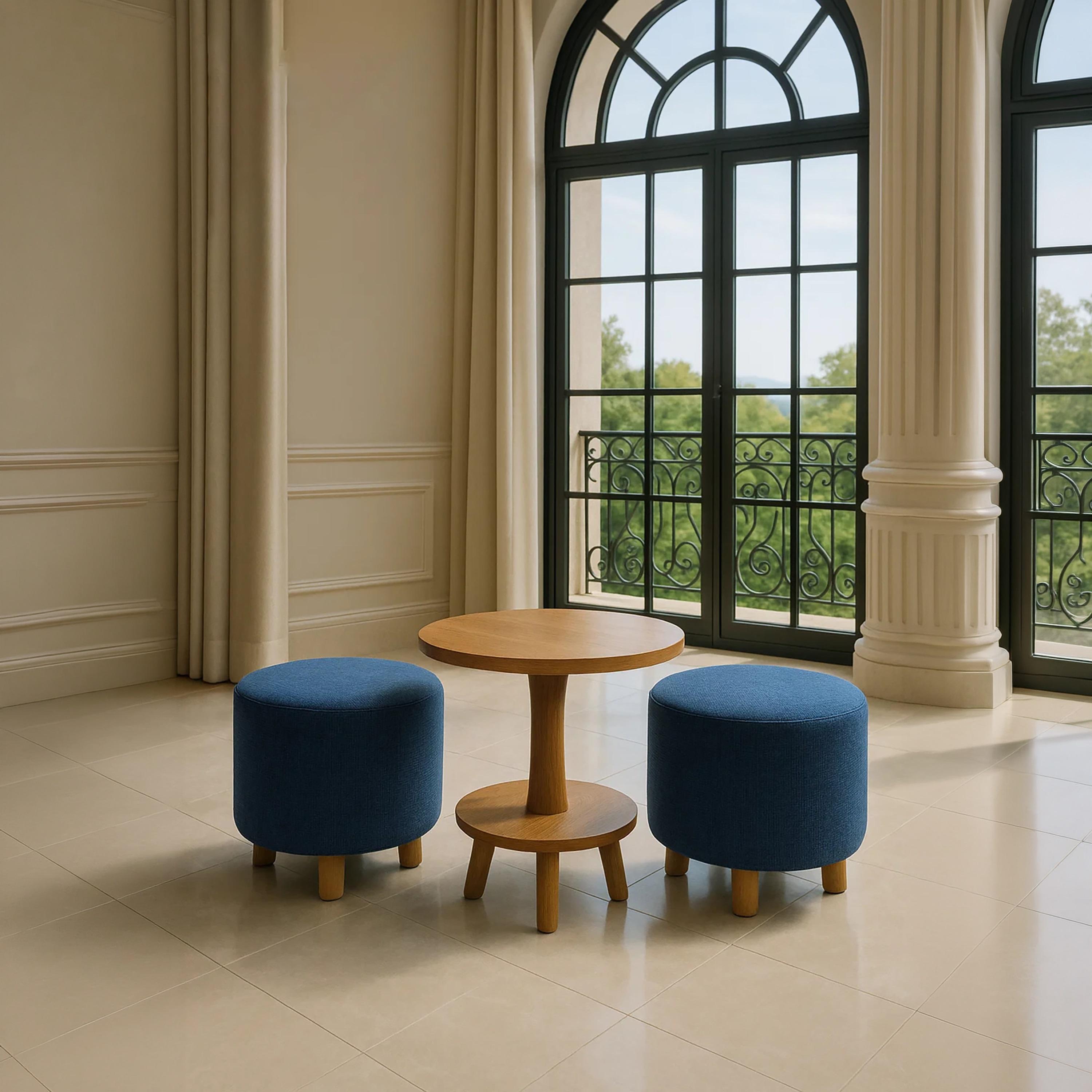 أوتومان أزرق بدون ذراعين من ماريا هومز-furniture-sofaandseating-ottomansbeanbagsandpoufs-image-2