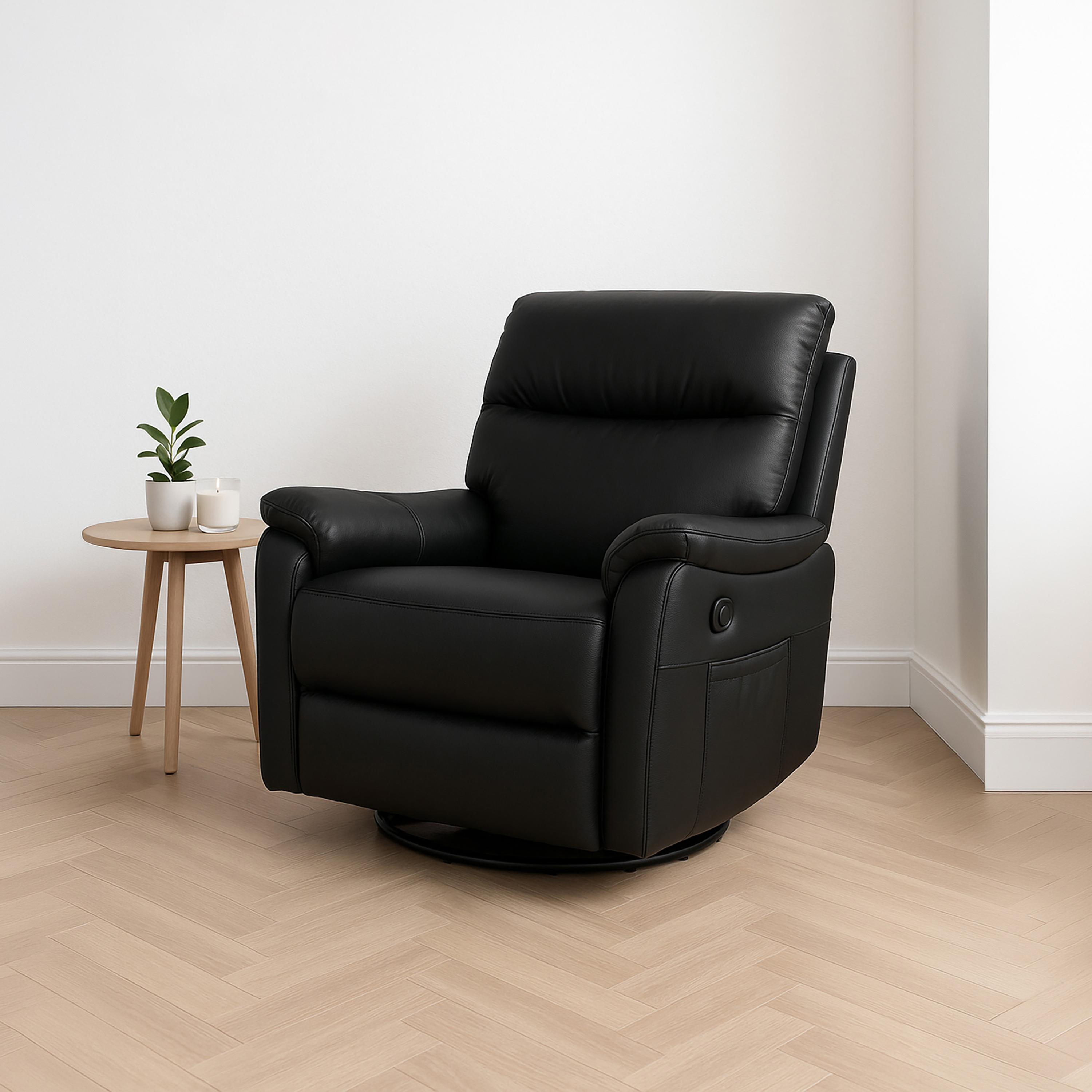 مقعد بذراعين مبطنتين باللون الأسود من ماريا هومز-furniture-sofaandseating-recliners-image-1