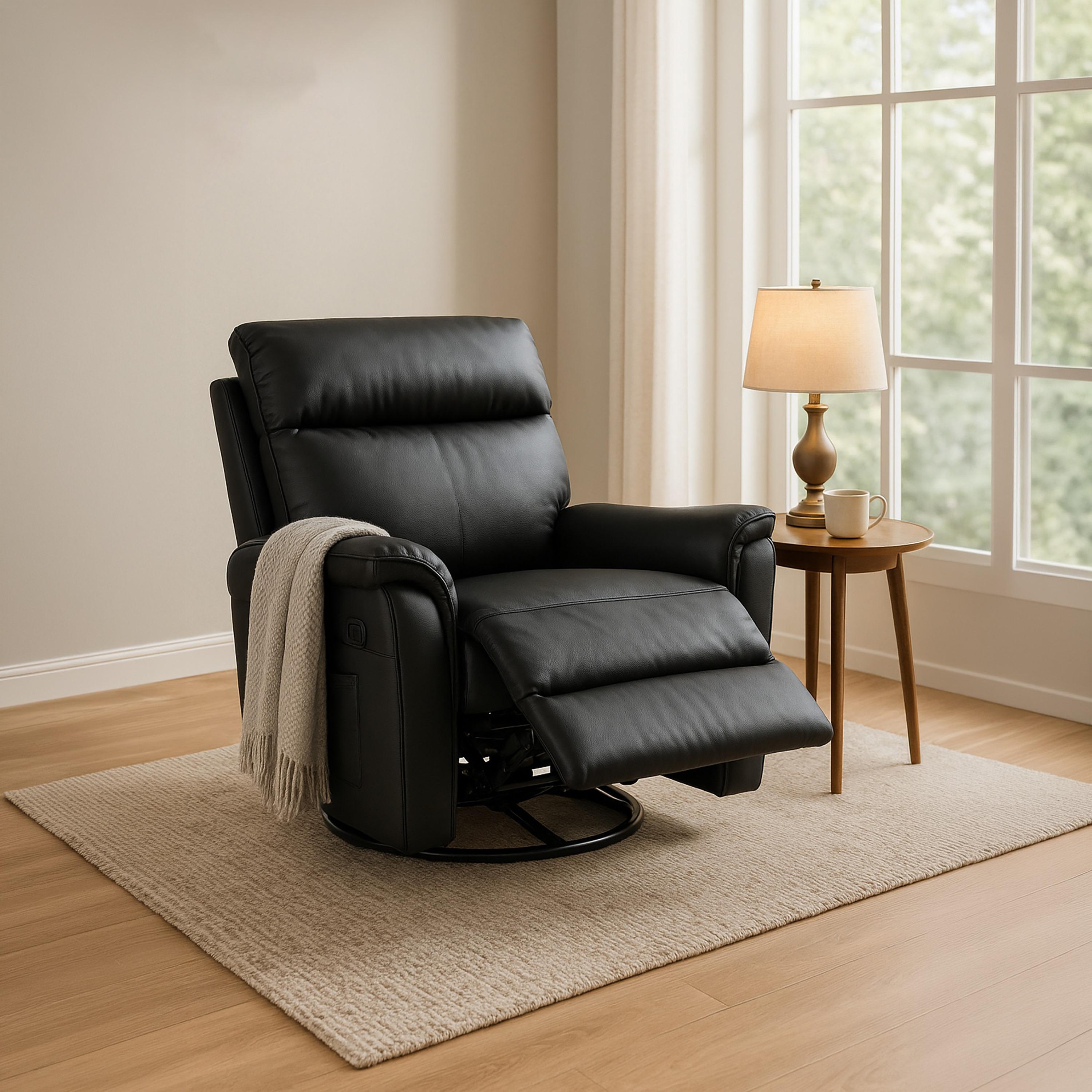 مقعد بذراعين مبطنتين باللون الأسود من ماريا هومز-furniture-sofaandseating-recliners-image-4