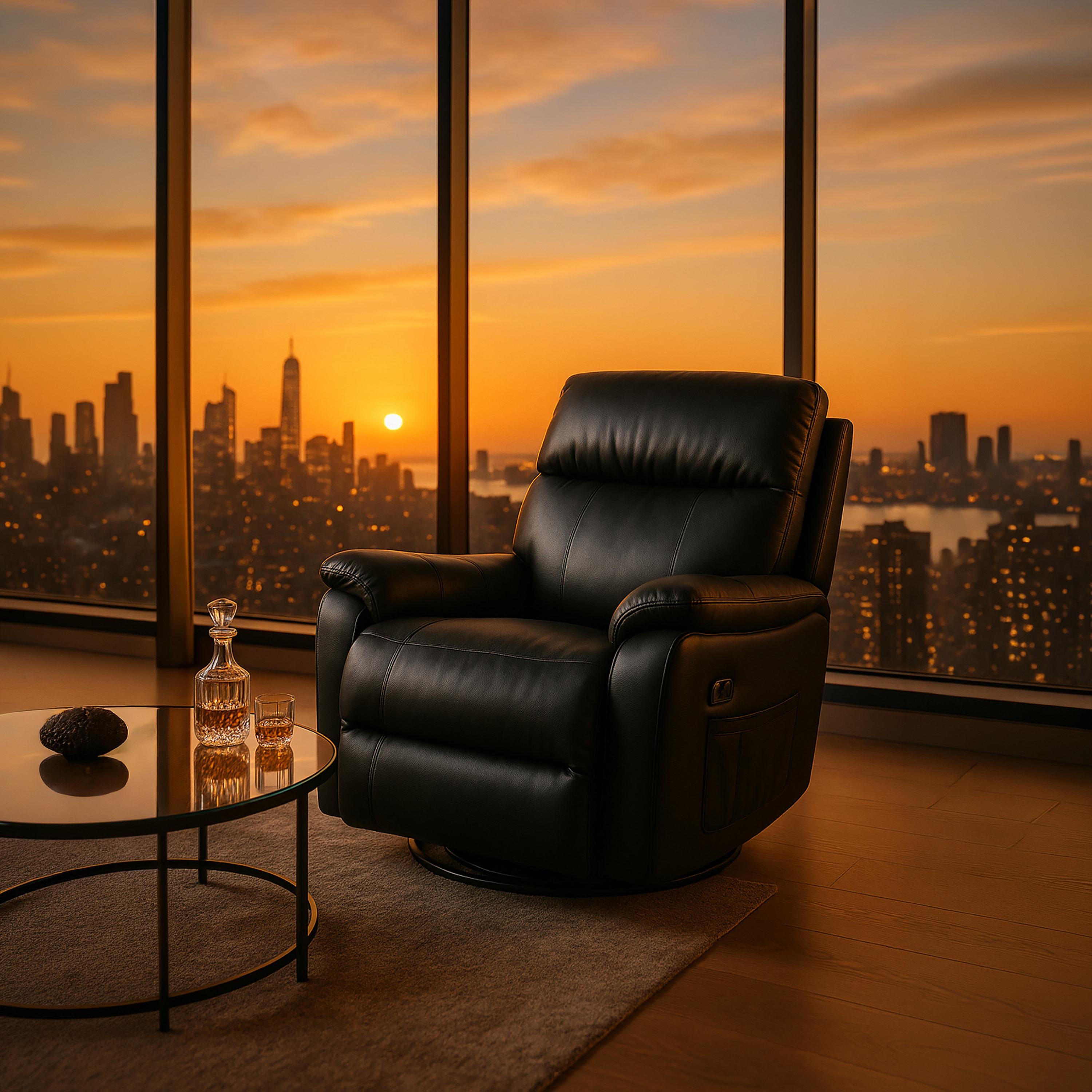 مقعد بذراعين مبطنتين باللون الأسود من ماريا هومز-furniture-sofaandseating-recliners-image-5