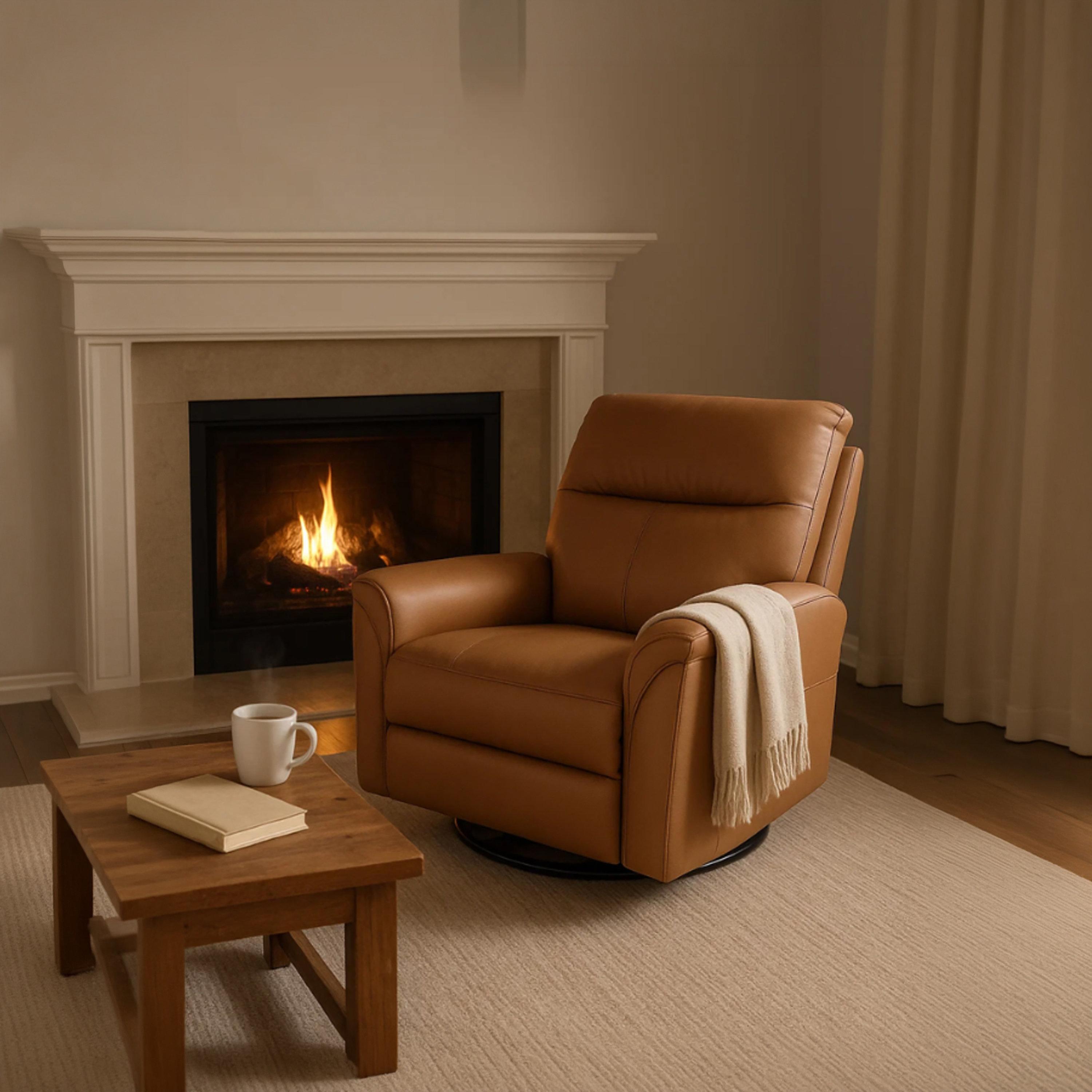 كرسي استرخاء بذراعين مبطنة بني من ماريا هومز-furniture-sofaandseating-recliners-image-3