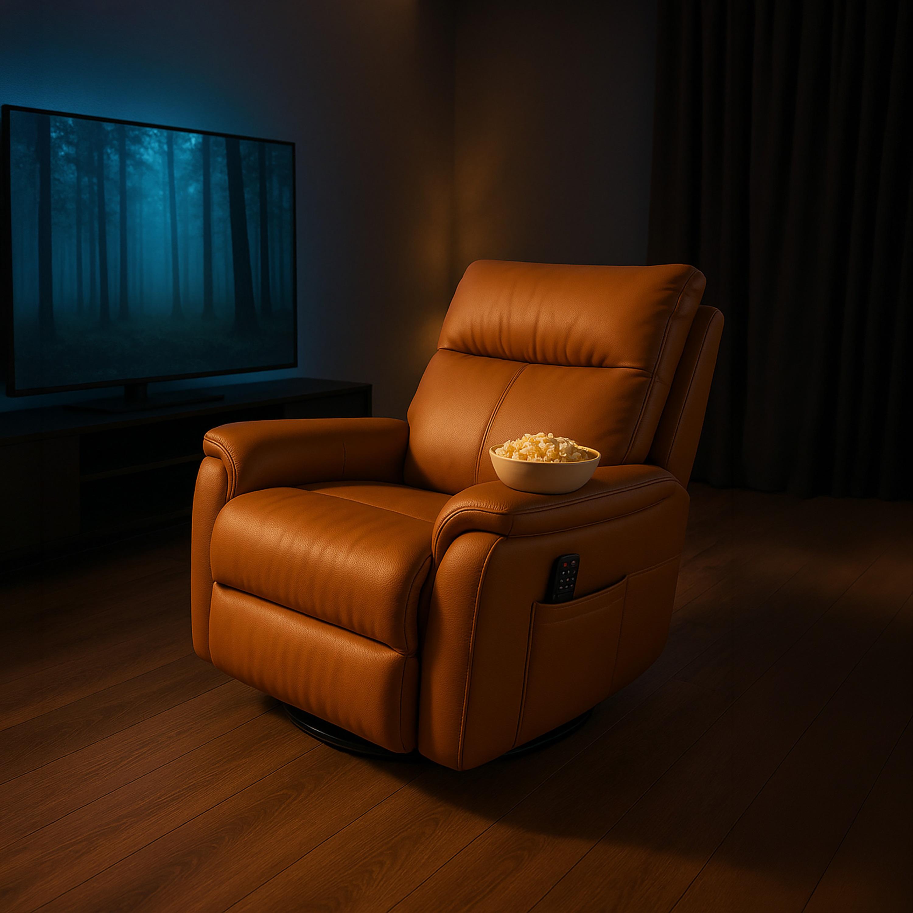 كرسي استرخاء بذراعين مبطنة بني من ماريا هومز-furniture-sofaandseating-recliners-image-4