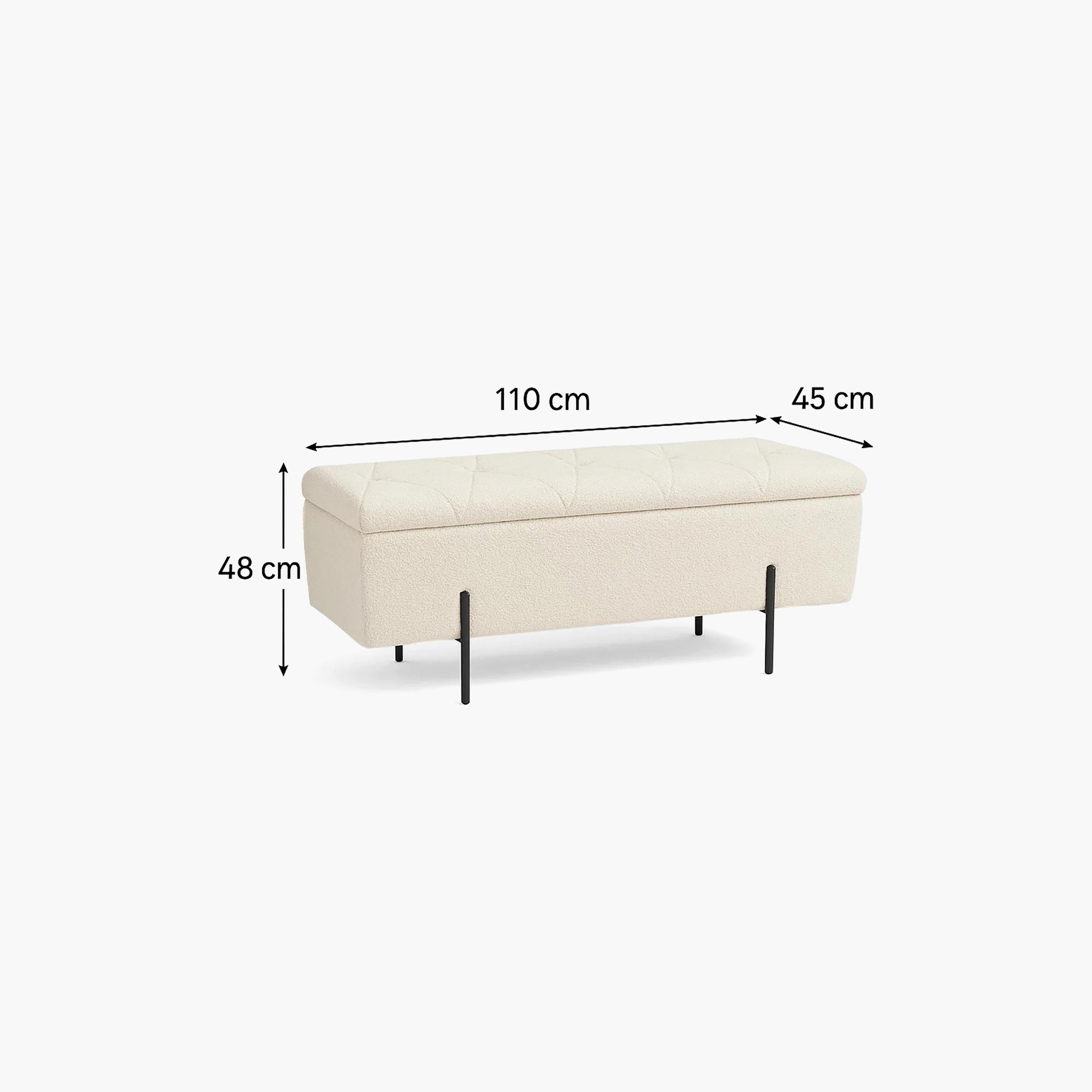 أوتومان بدون أذرع أبيض من ماريا هومز-furniture-sofaandseating-ottomansbeanbagsandpoufs-image-5