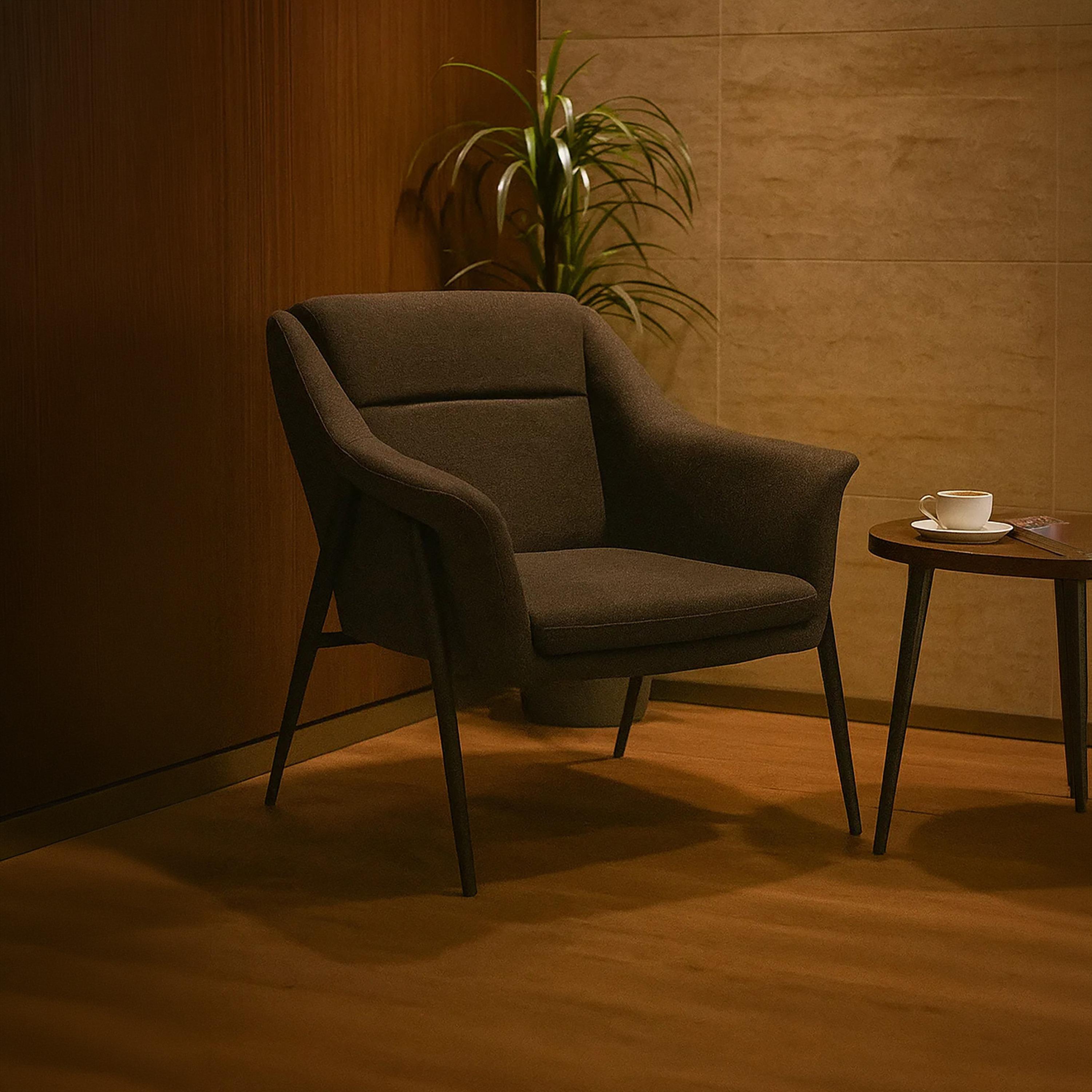 Maria Homes Black Padded Arm Chair-furniture-sofaandseating-armchairs-image-3