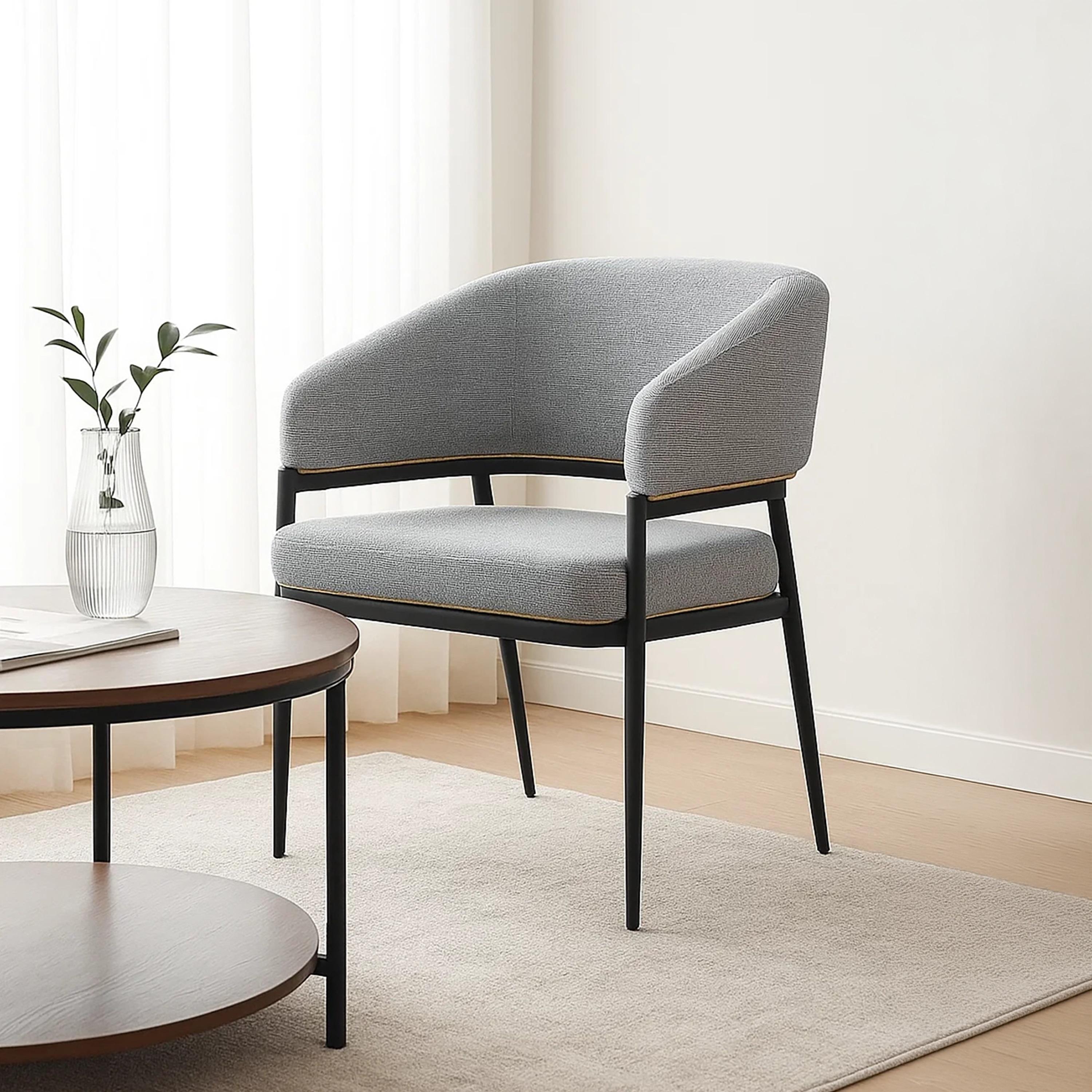 Maria Homes Grey Curved Arm Chair-furniture-sofaandseating-armchairs-image-3