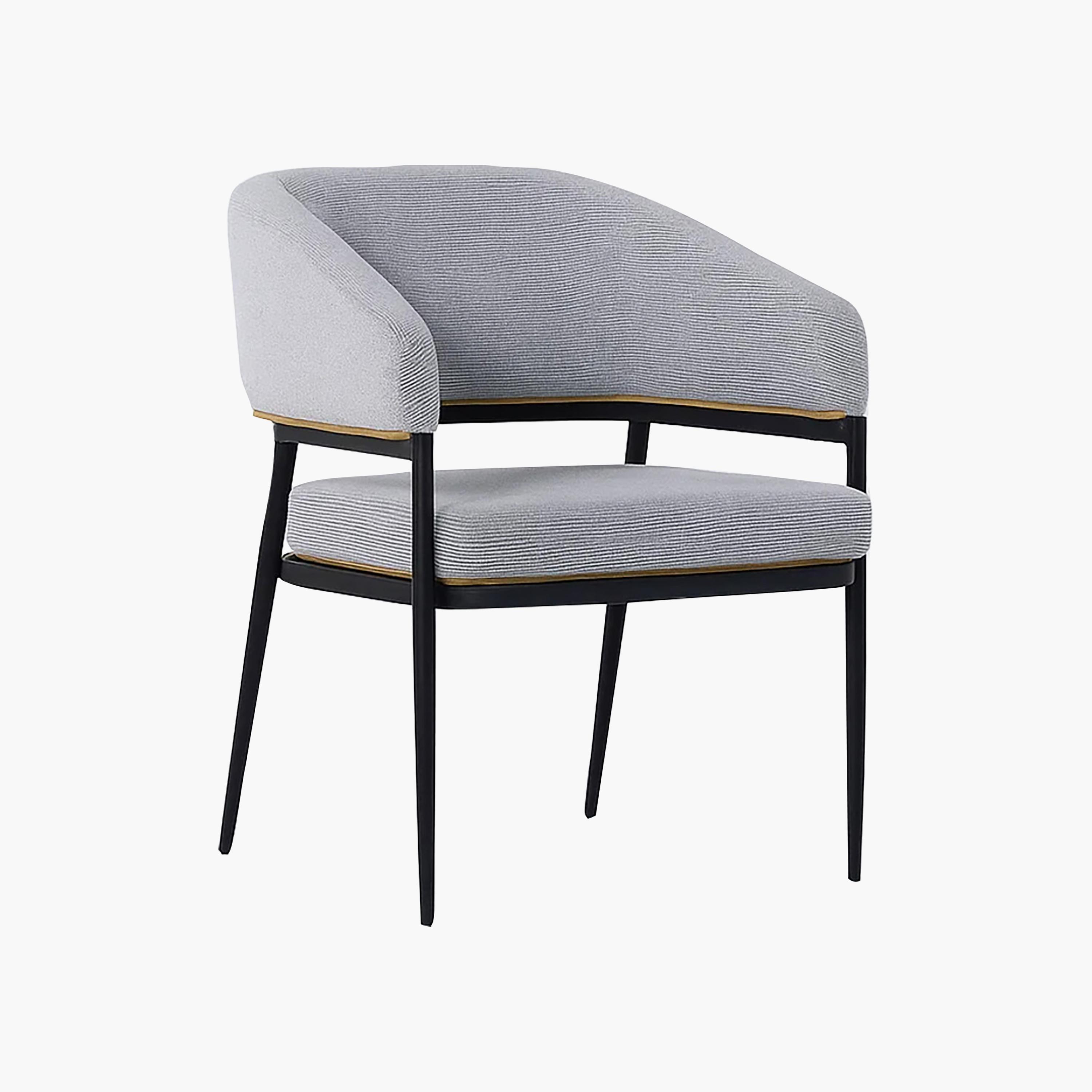 Maria Homes Grey Curved Arm Chair-furniture-sofaandseating-armchairs-image-5