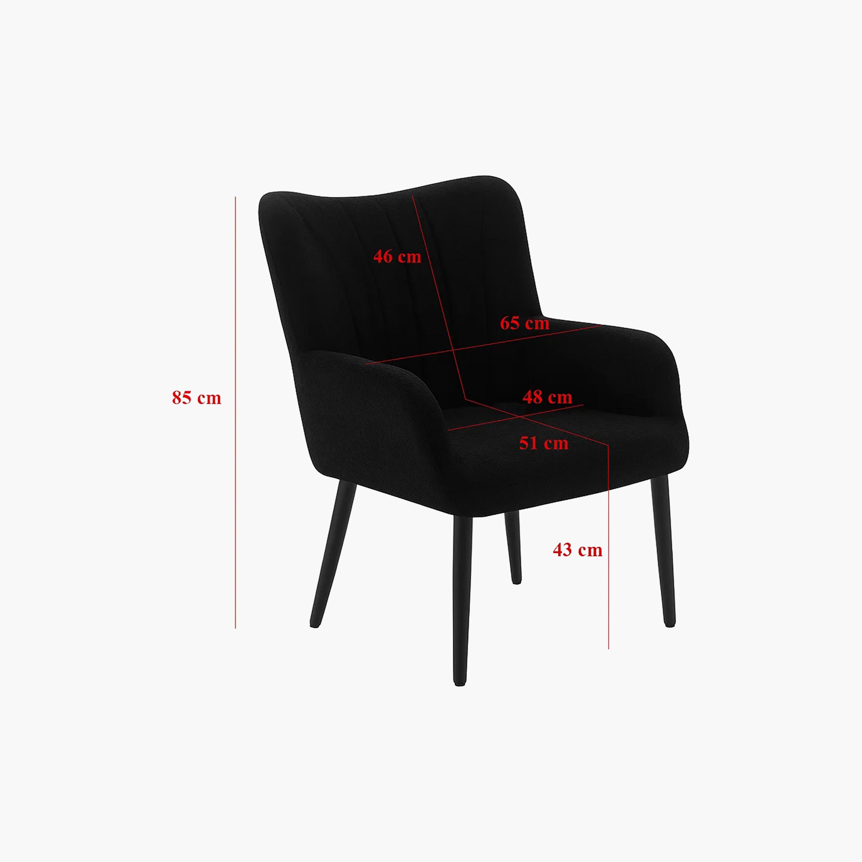 Maria Homes Black Padded Arm Chair-furniture-sofaandseating-armchairs-image-6