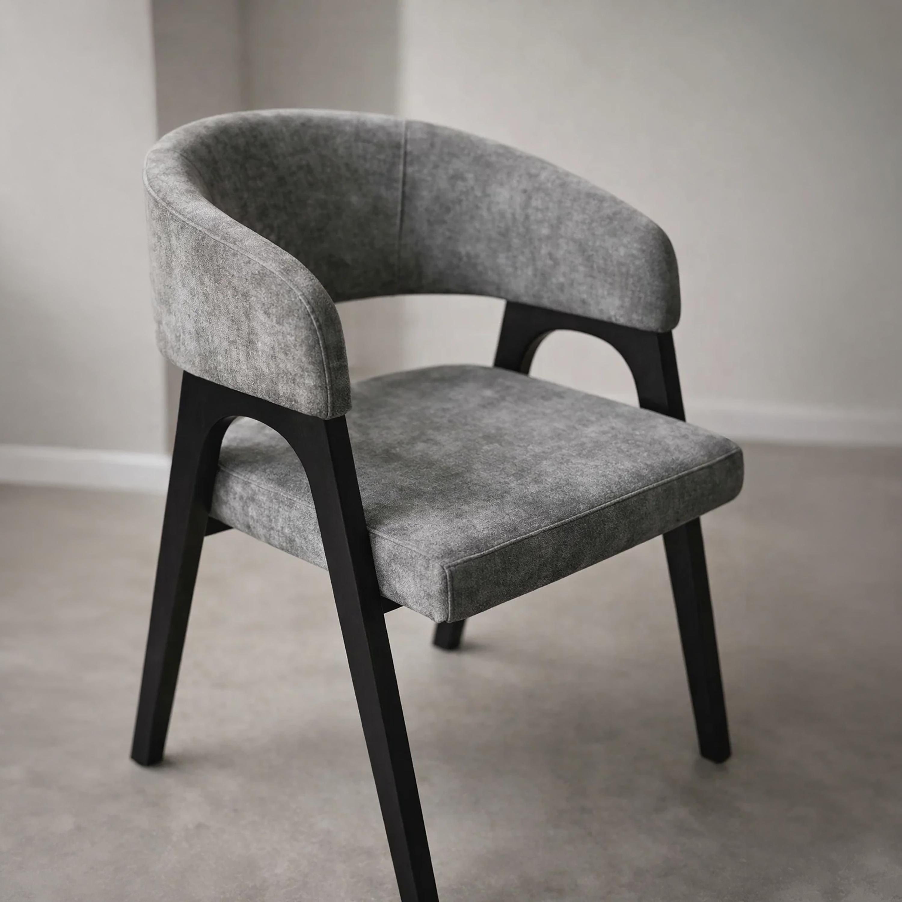 Maria Homes Grey Curved Arm Chair-furniture-sofaandseating-armchairs-image-2