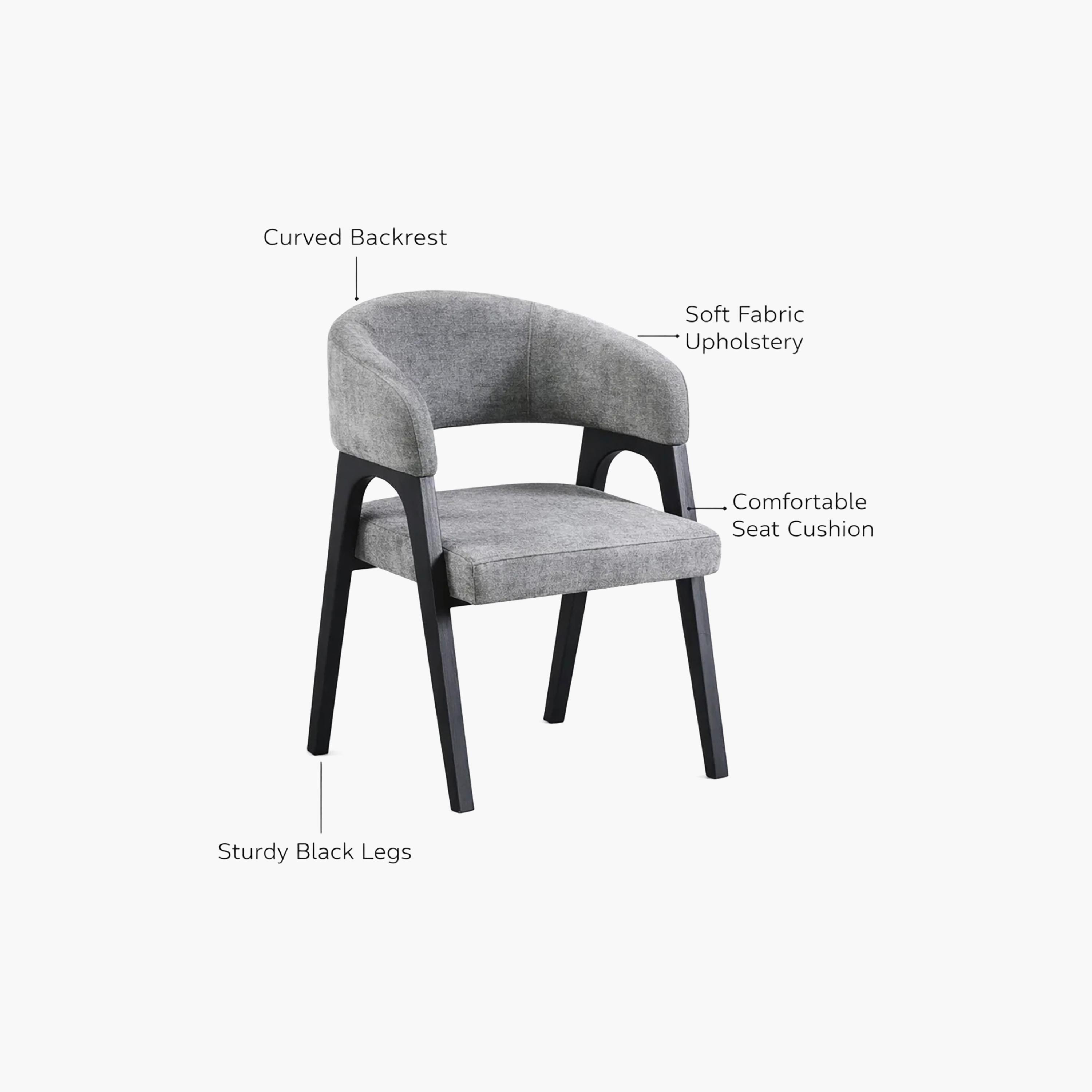 Maria Homes Grey Curved Arm Chair-furniture-sofaandseating-armchairs-image-4