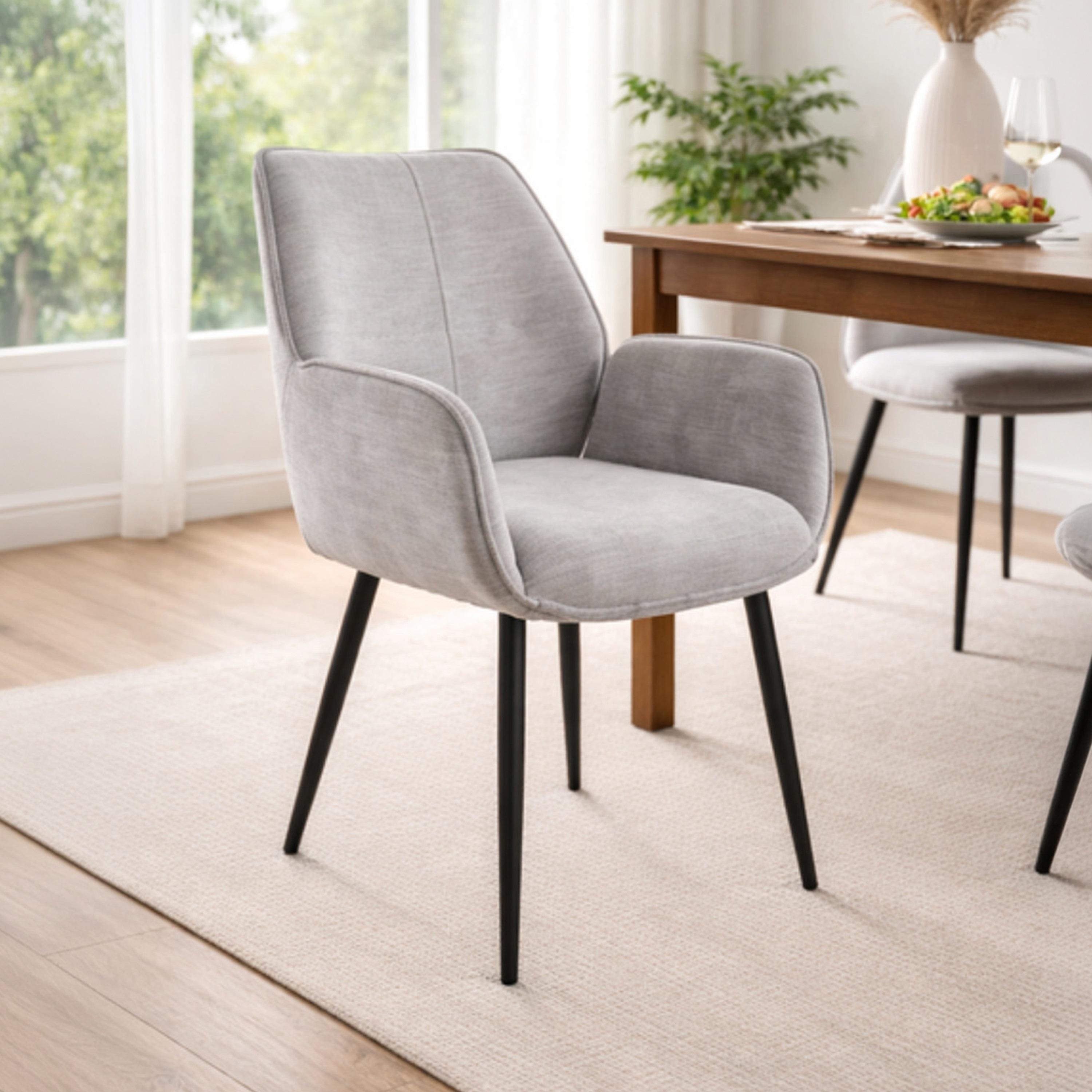 كرسي وحيد بذراعين مبطن رمادي من ماريا هومز-furniture-sofaandseating-armchairs-image-1