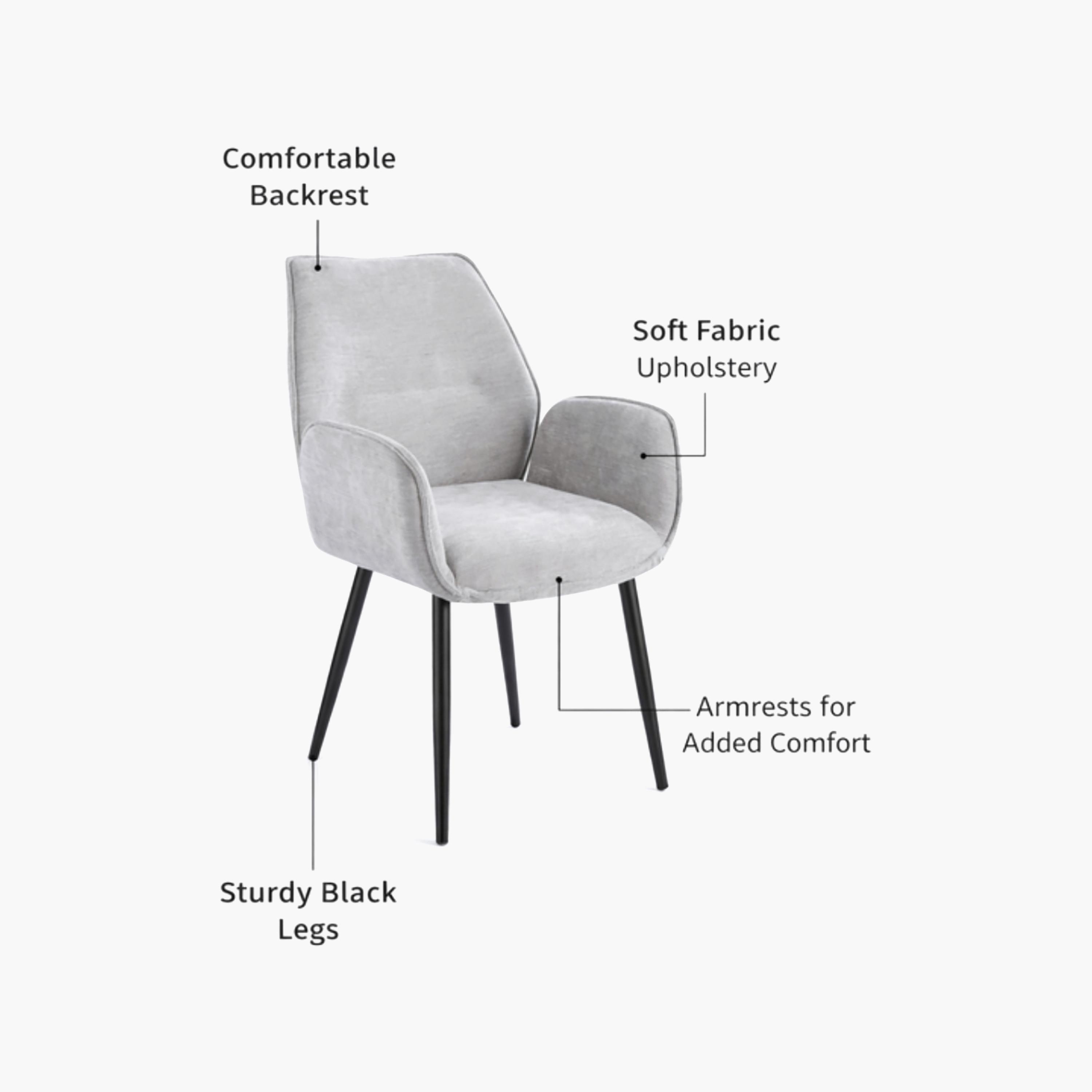 كرسي وحيد بذراعين مبطن رمادي من ماريا هومز-furniture-sofaandseating-armchairs-image-4