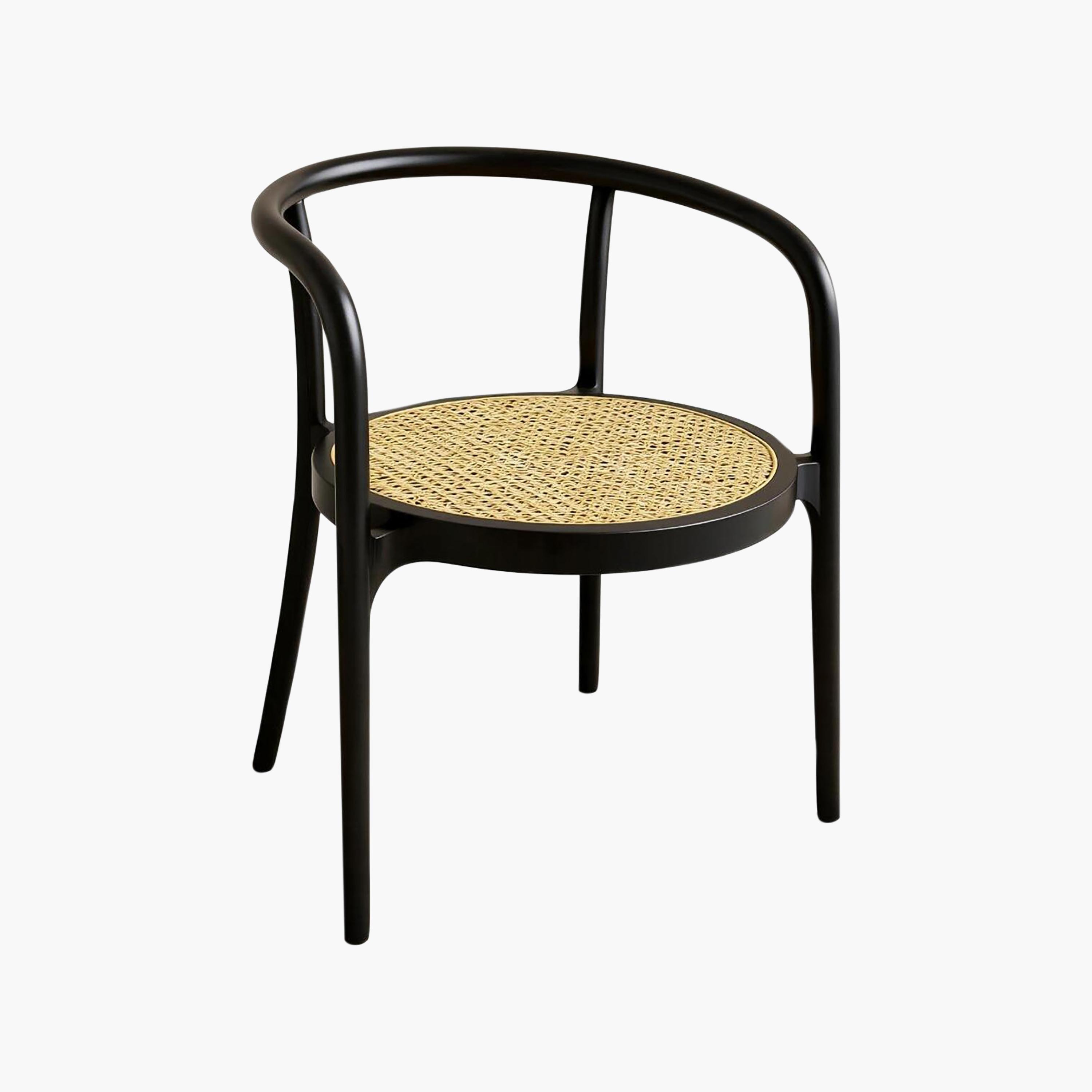 كرسي منجّد بذراعين منحنيتين باللون الأسود من ماريا هومز-furniture-sofaandseating-armchairs-image-5
