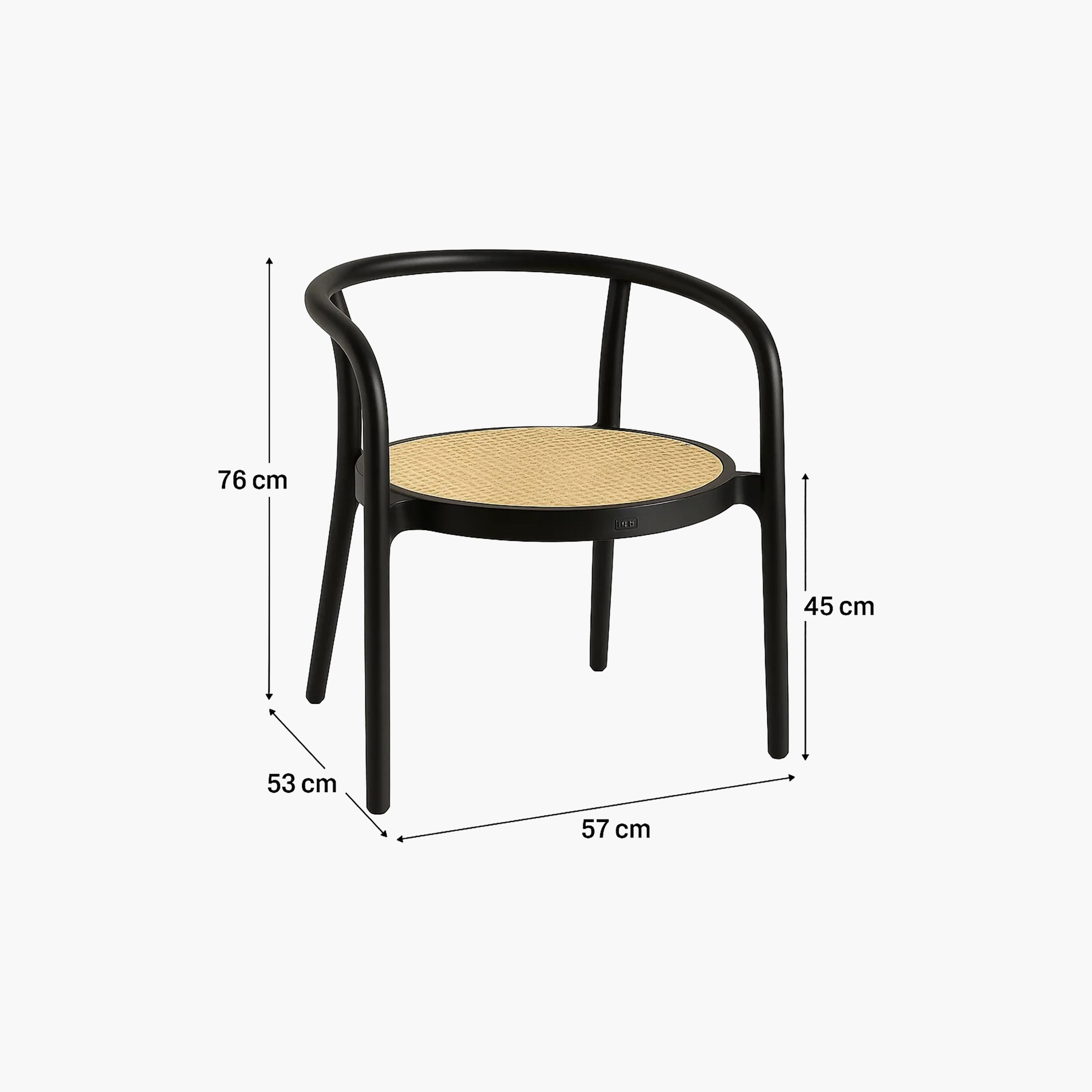 كرسي منجّد بذراعين منحنيتين باللون الأسود من ماريا هومز-furniture-sofaandseating-armchairs-image-6