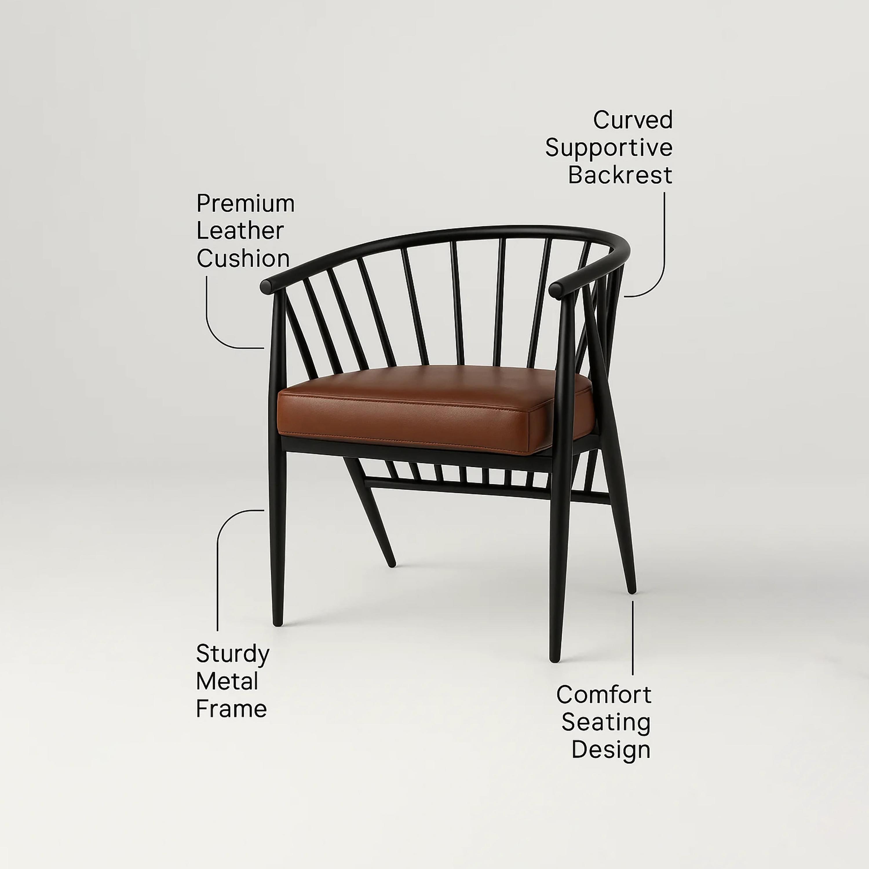 كرسي بذراع منحني بني من ماريا هومز-furniture-sofaandseating-armchairs-image-4
