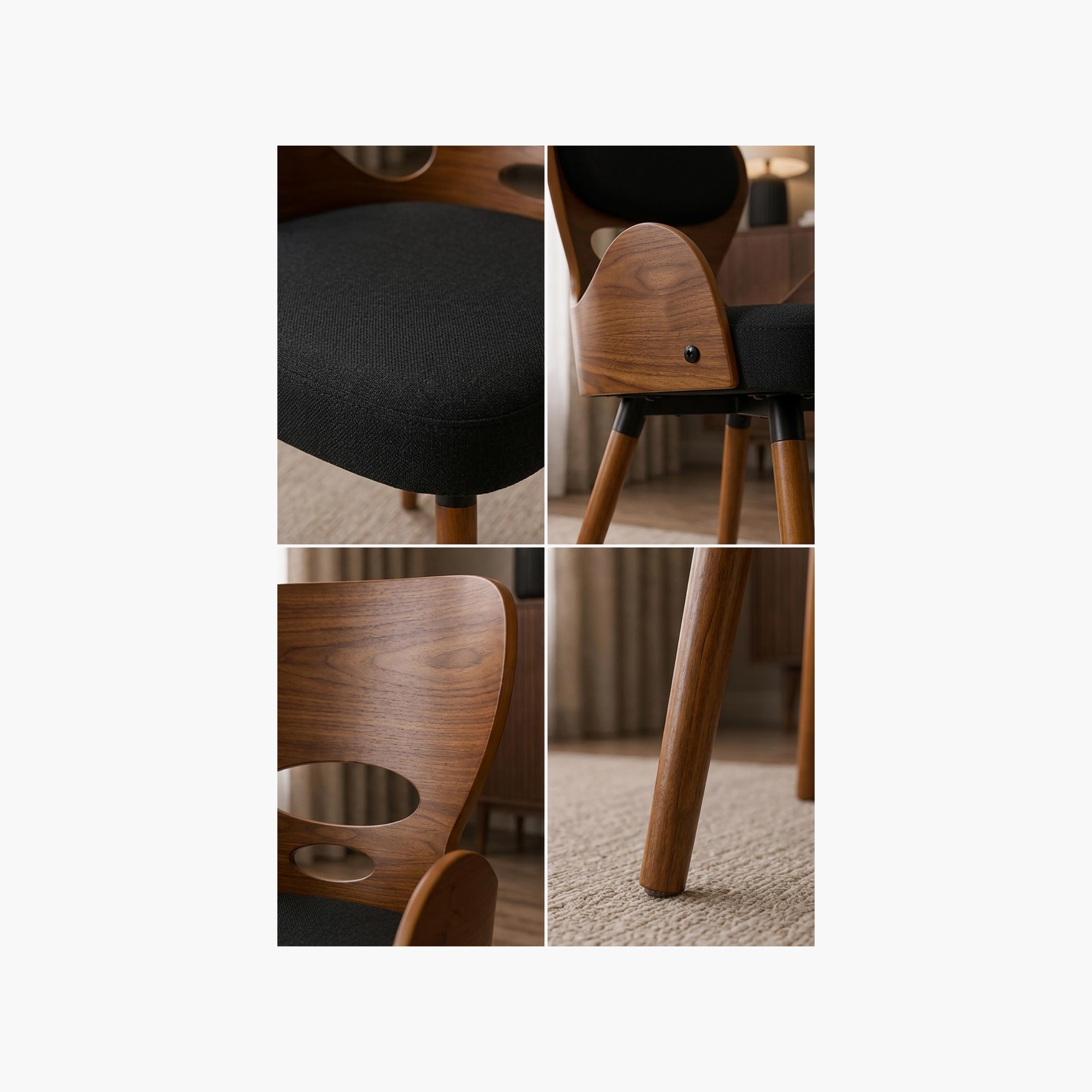 كرسي منجّد بذراعين منحنيتين باللون الأسود من ماريا هومز-furniture-sofaandseating-armchairs-image-3