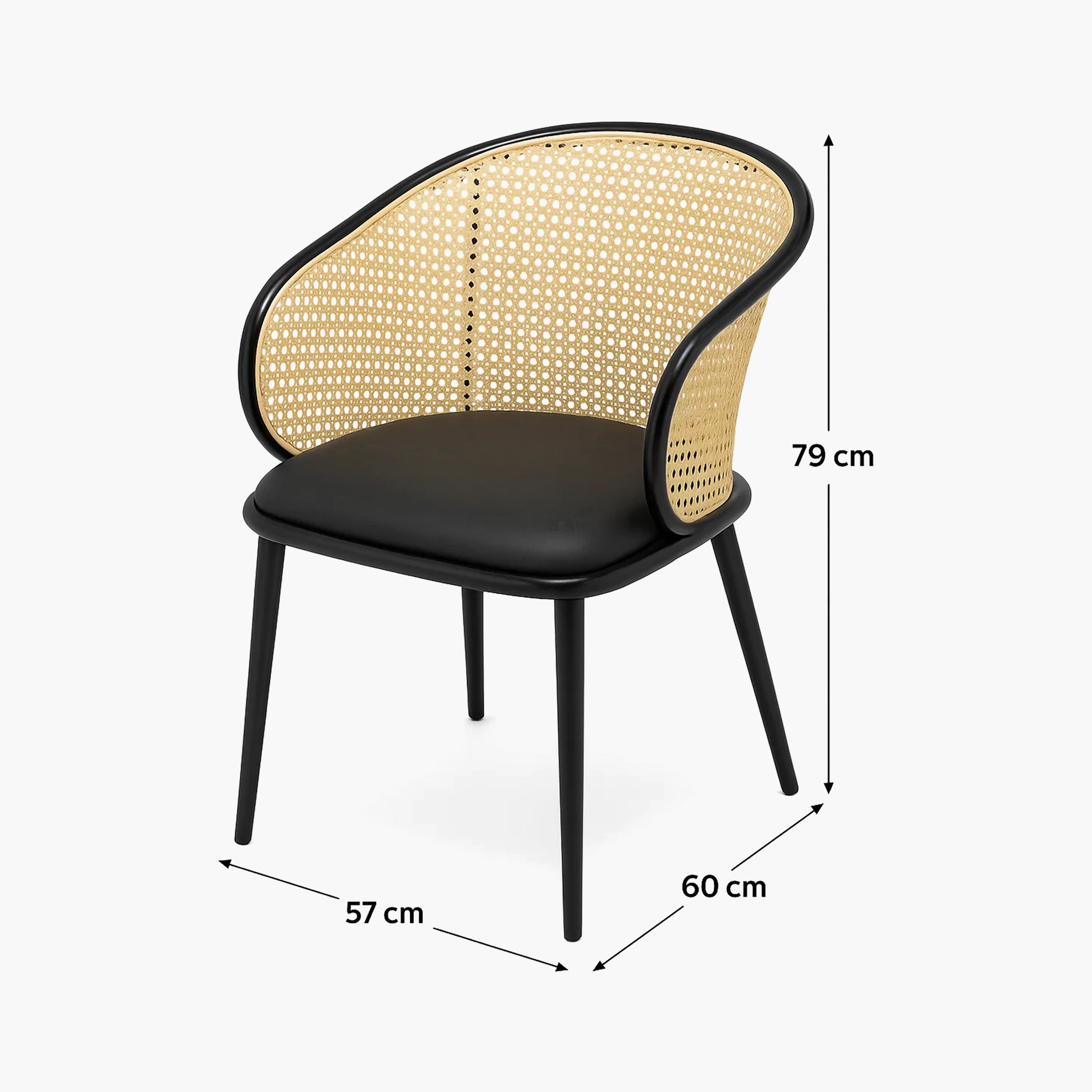 كرسي منجّد بذراعين منحنيتين باللون الأسود من ماريا هومز-furniture-sofaandseating-armchairs-image-6