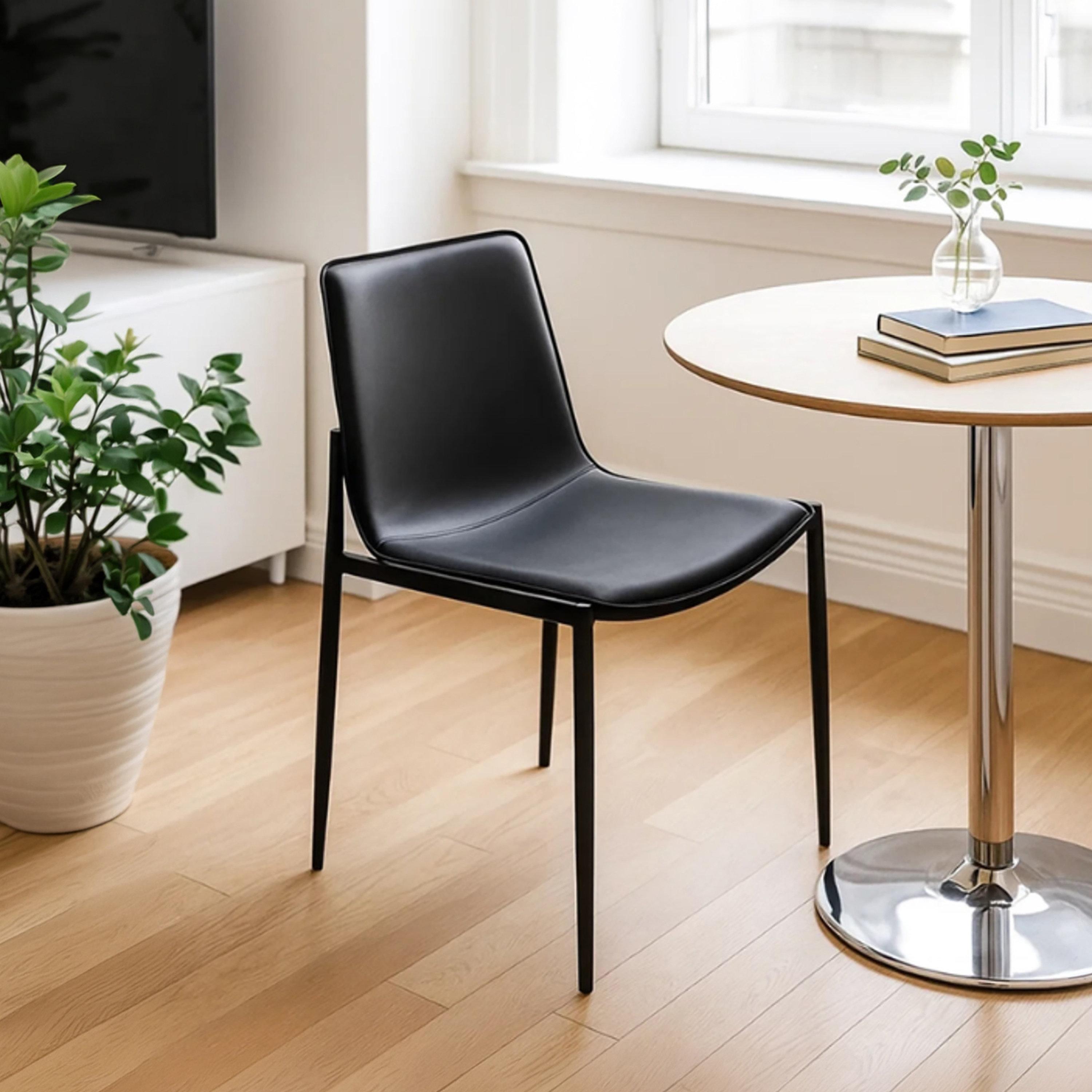 Maria Homes Black Armless Chair-furniture-diningroom-chairsandbenches-image-1