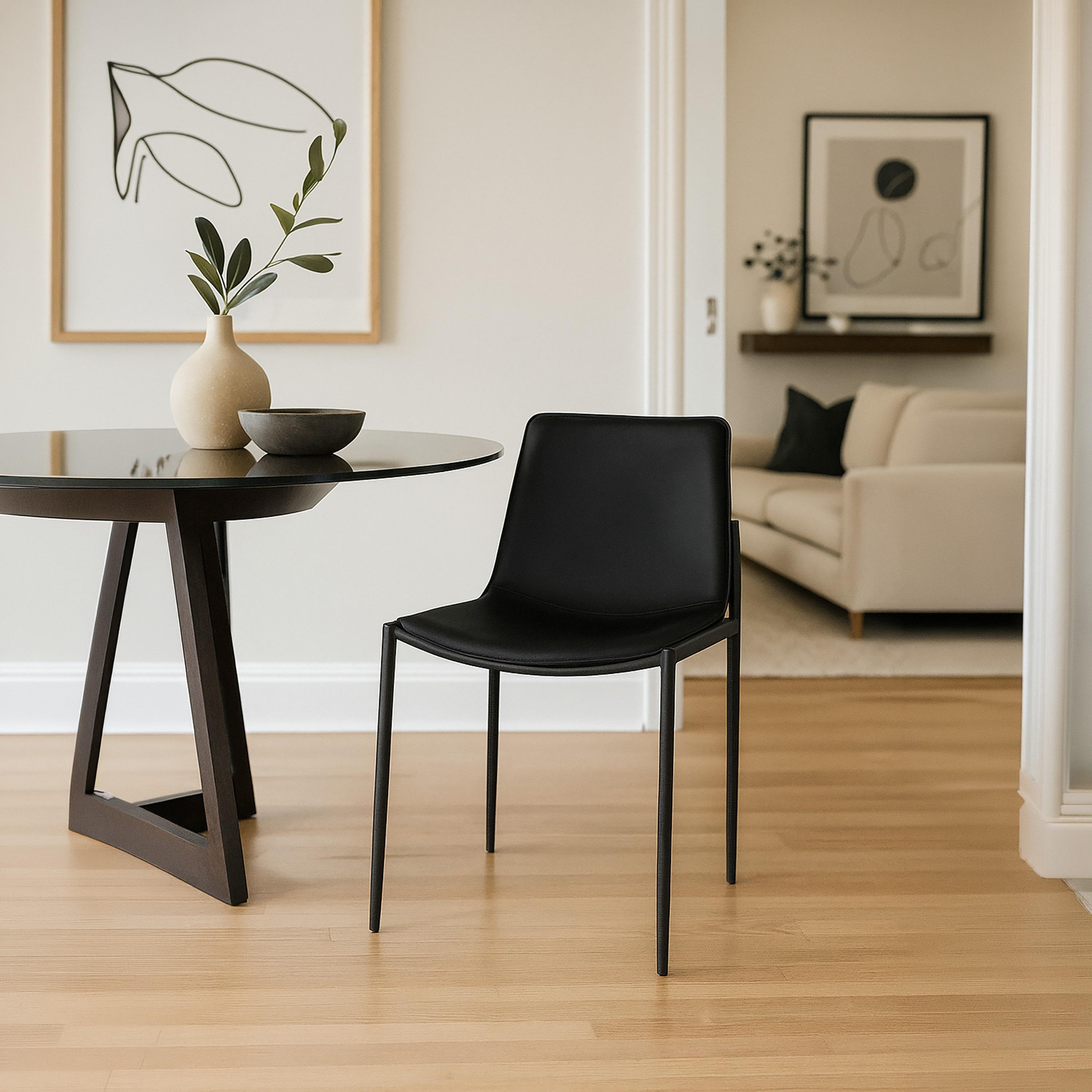Maria Homes Black Armless Chair-furniture-diningroom-chairsandbenches-image-2