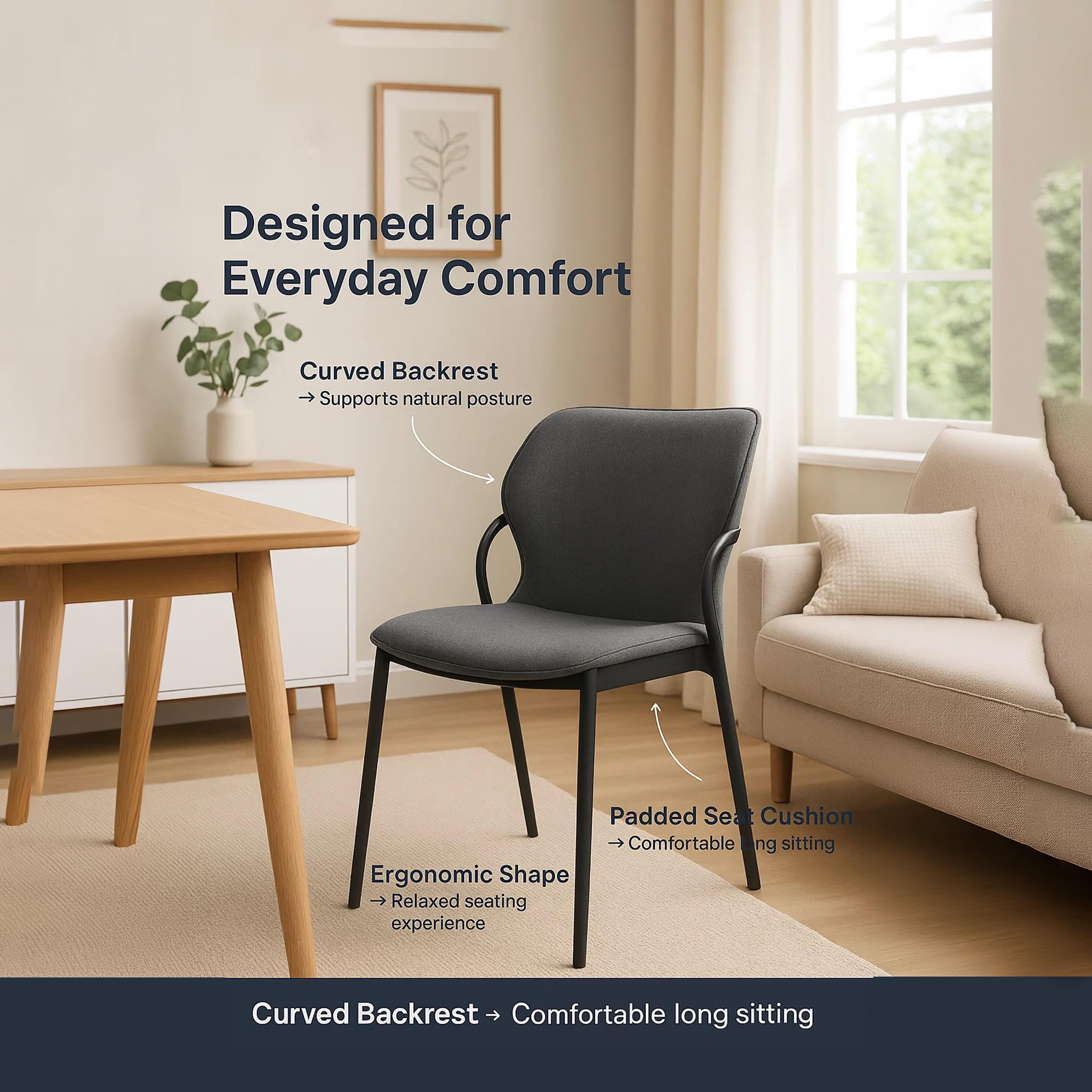 Maria Homes Grey Curved Arm Chair-furniture-sofaandseating-armchairs-image-4
