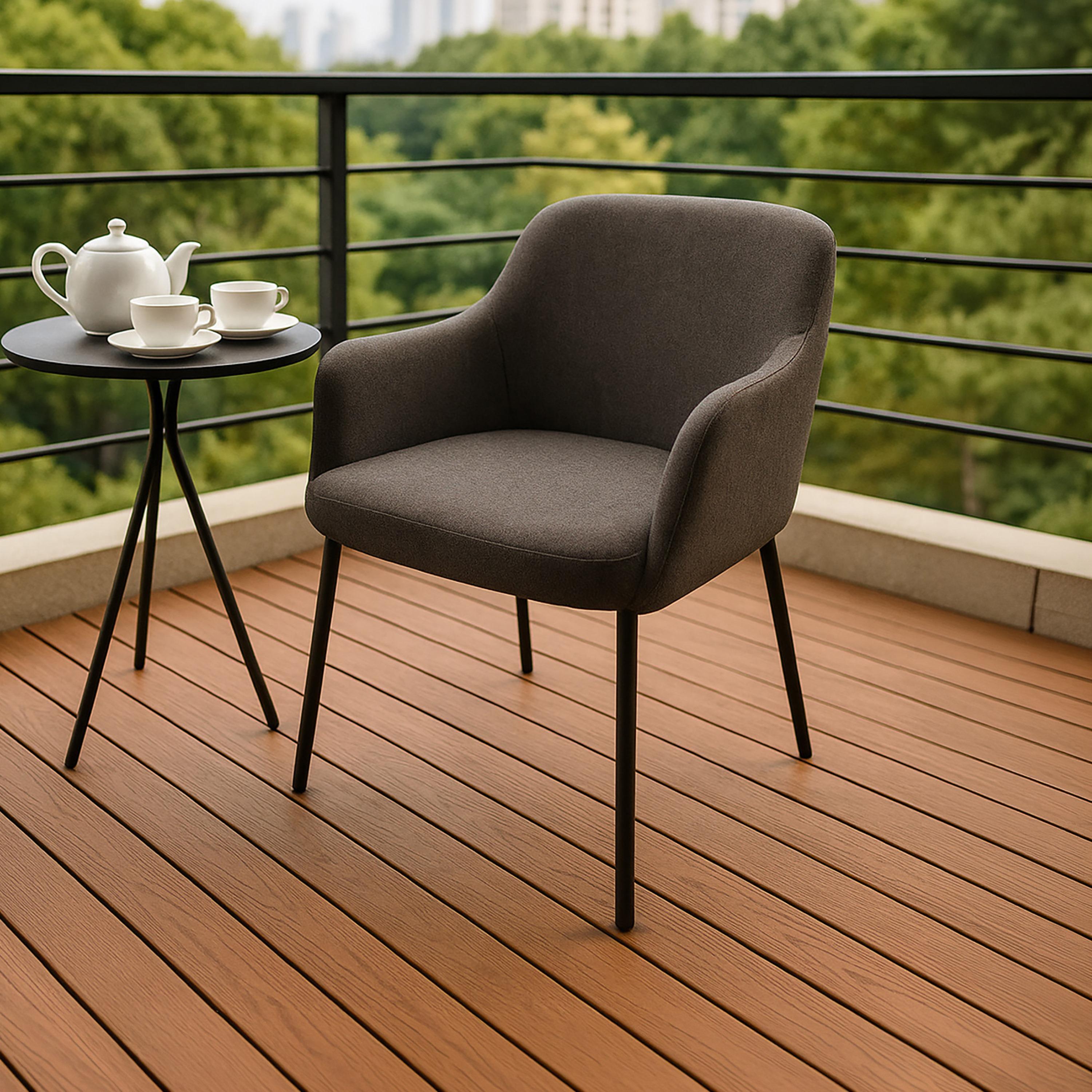 Maria Homes Grey Padded Arm Chair-furniture-sofaandseating-armchairs-image-1