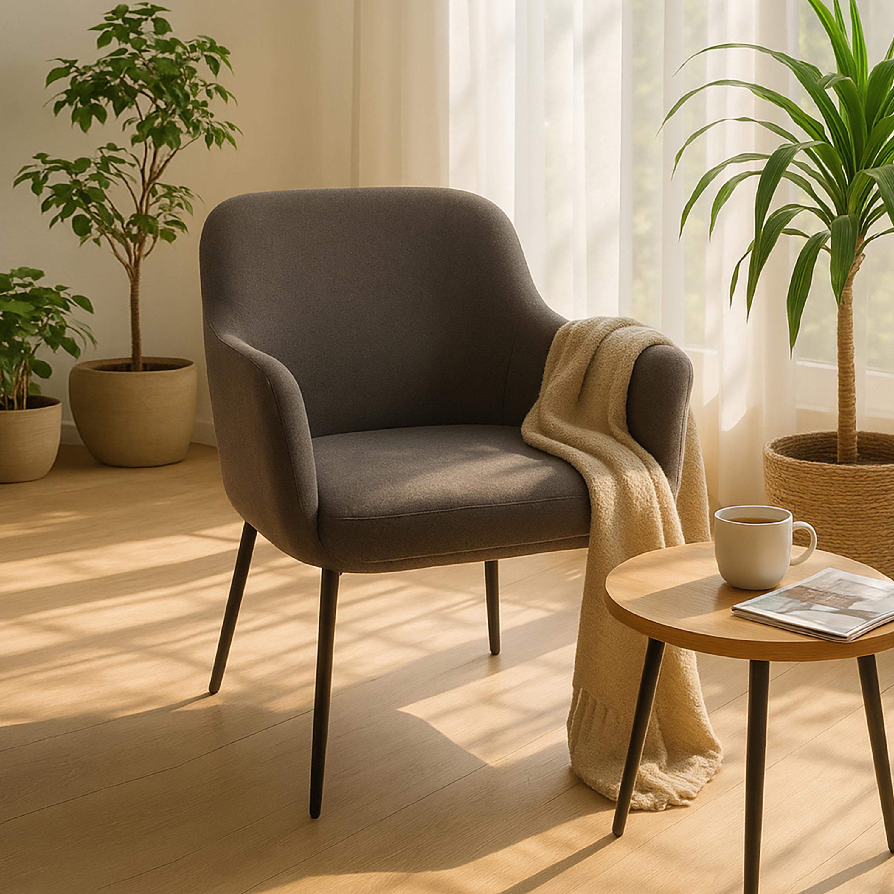 Maria Homes Grey Padded Arm Chair-furniture-sofaandseating-armchairs-image-2