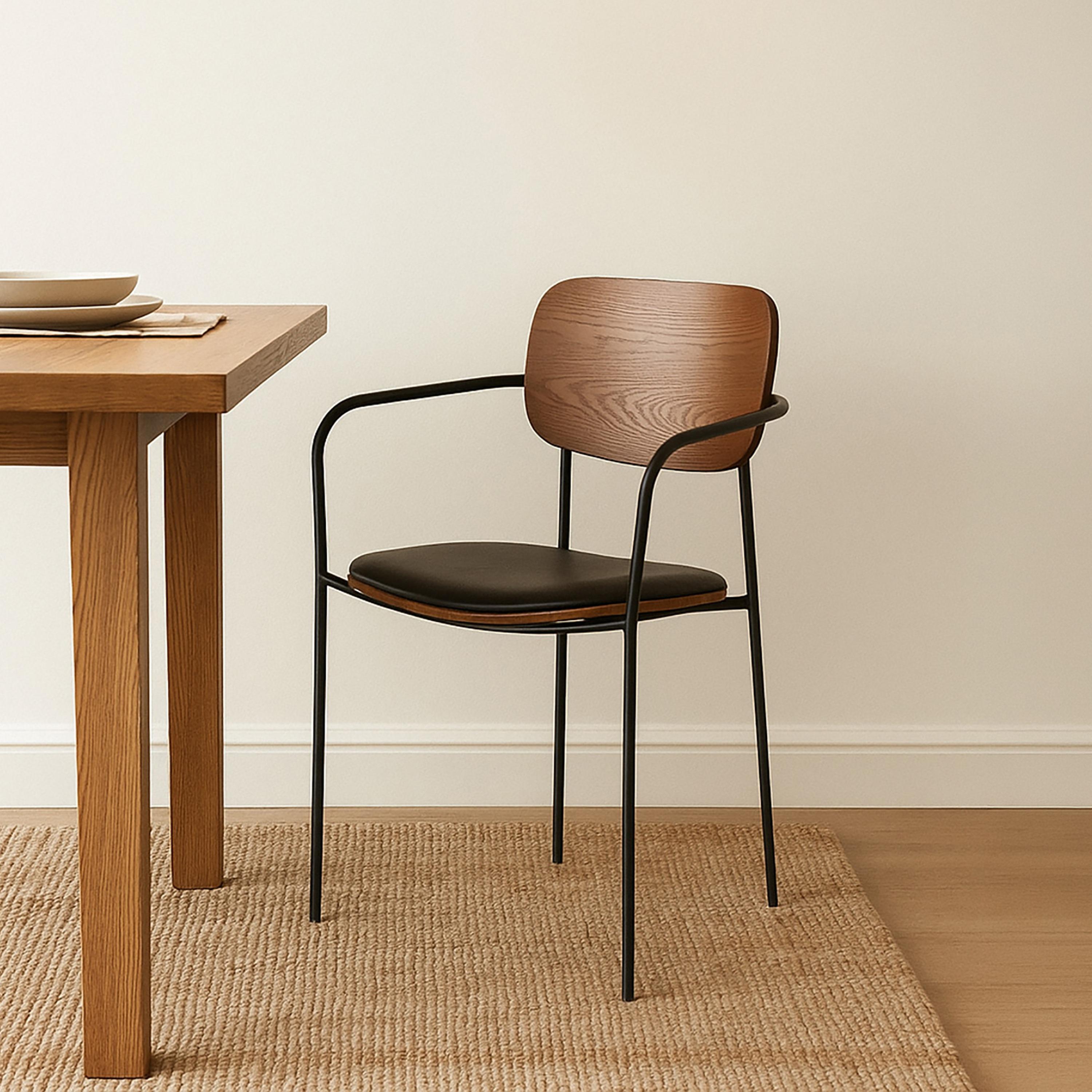 Maria Homes Brown Straight Arm Chair-furniture-sofaandseating-armchairs-image-1