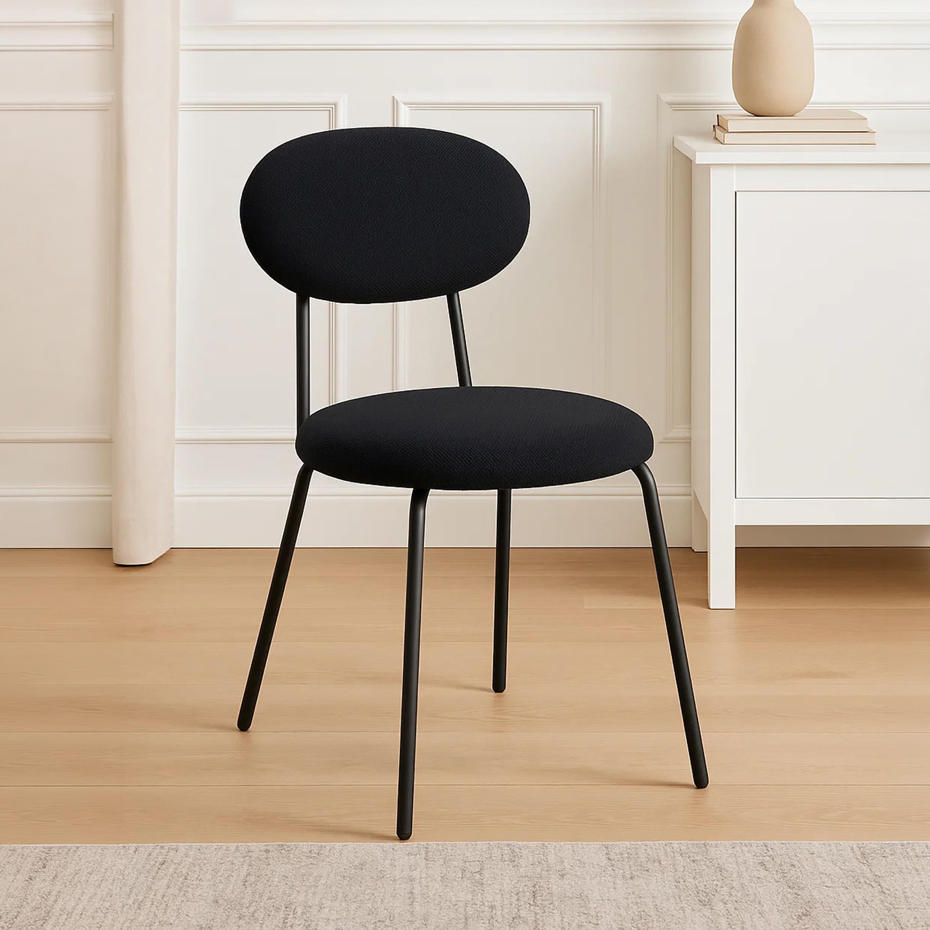 كرسي بلا ذراعين أسود من ماريا هومز-furniture-diningroom-chairsandbenches-image-1