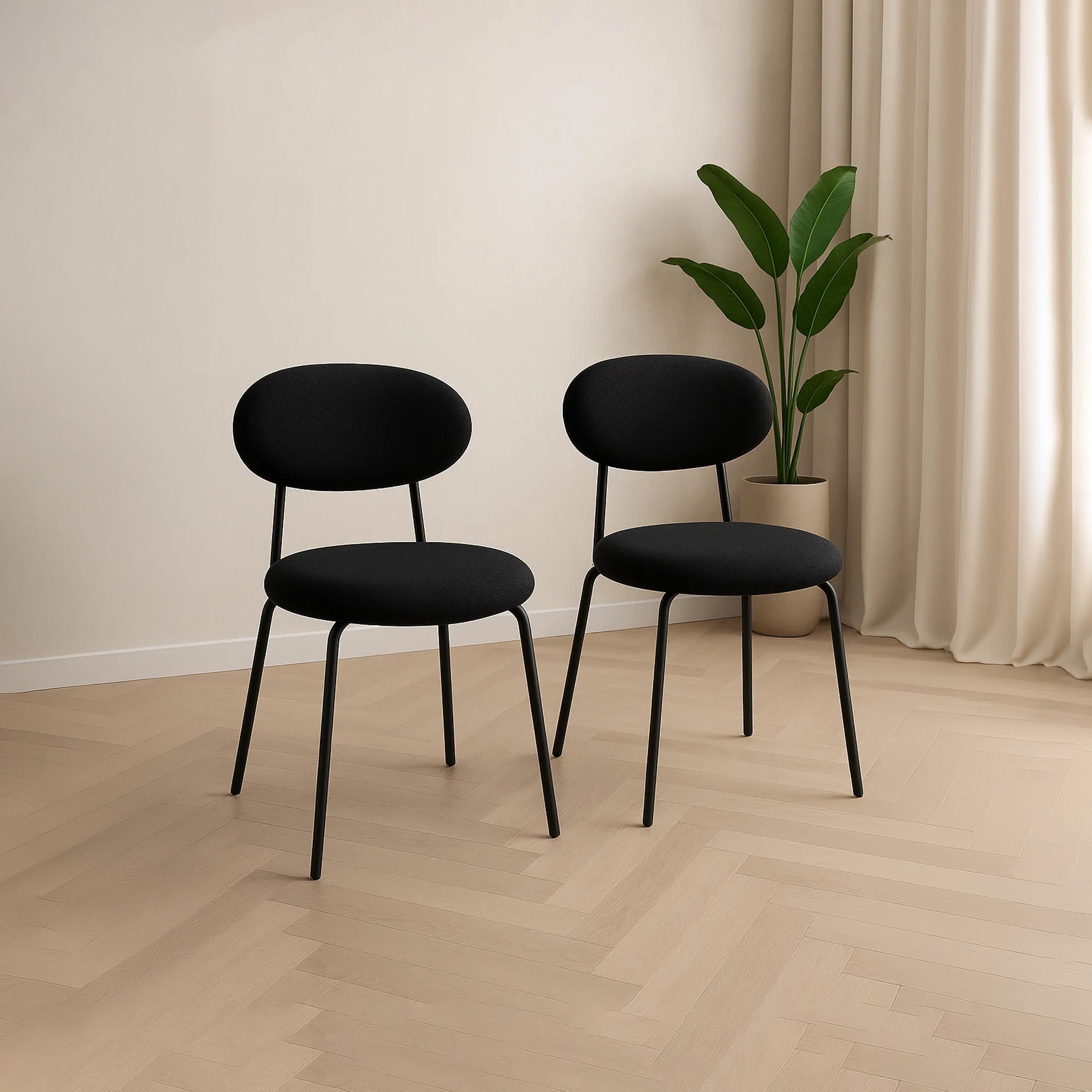 كرسي بلا ذراعين أسود من ماريا هومز-furniture-diningroom-chairsandbenches-image-2