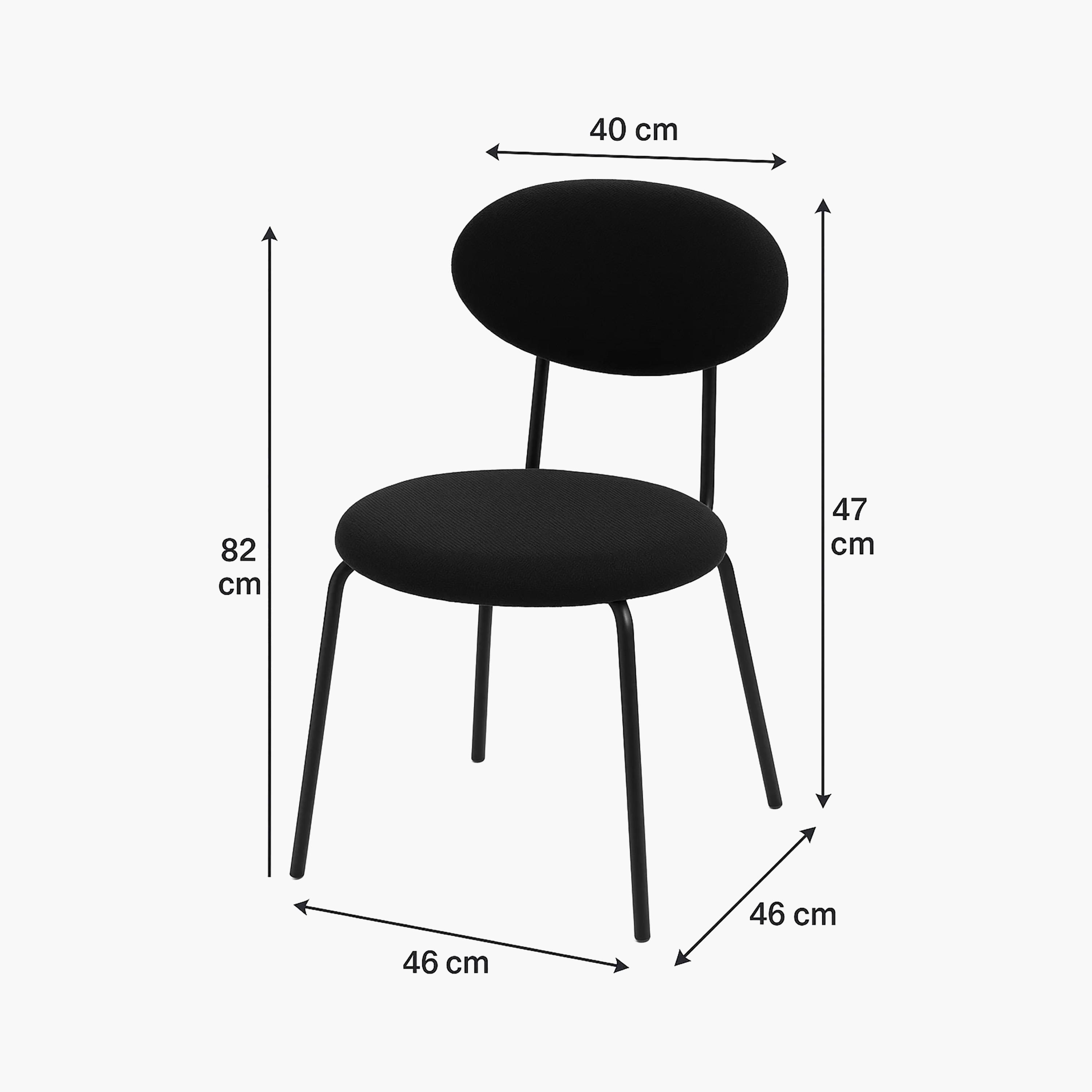 كرسي بلا ذراعين أسود من ماريا هومز-furniture-diningroom-chairsandbenches-image-6