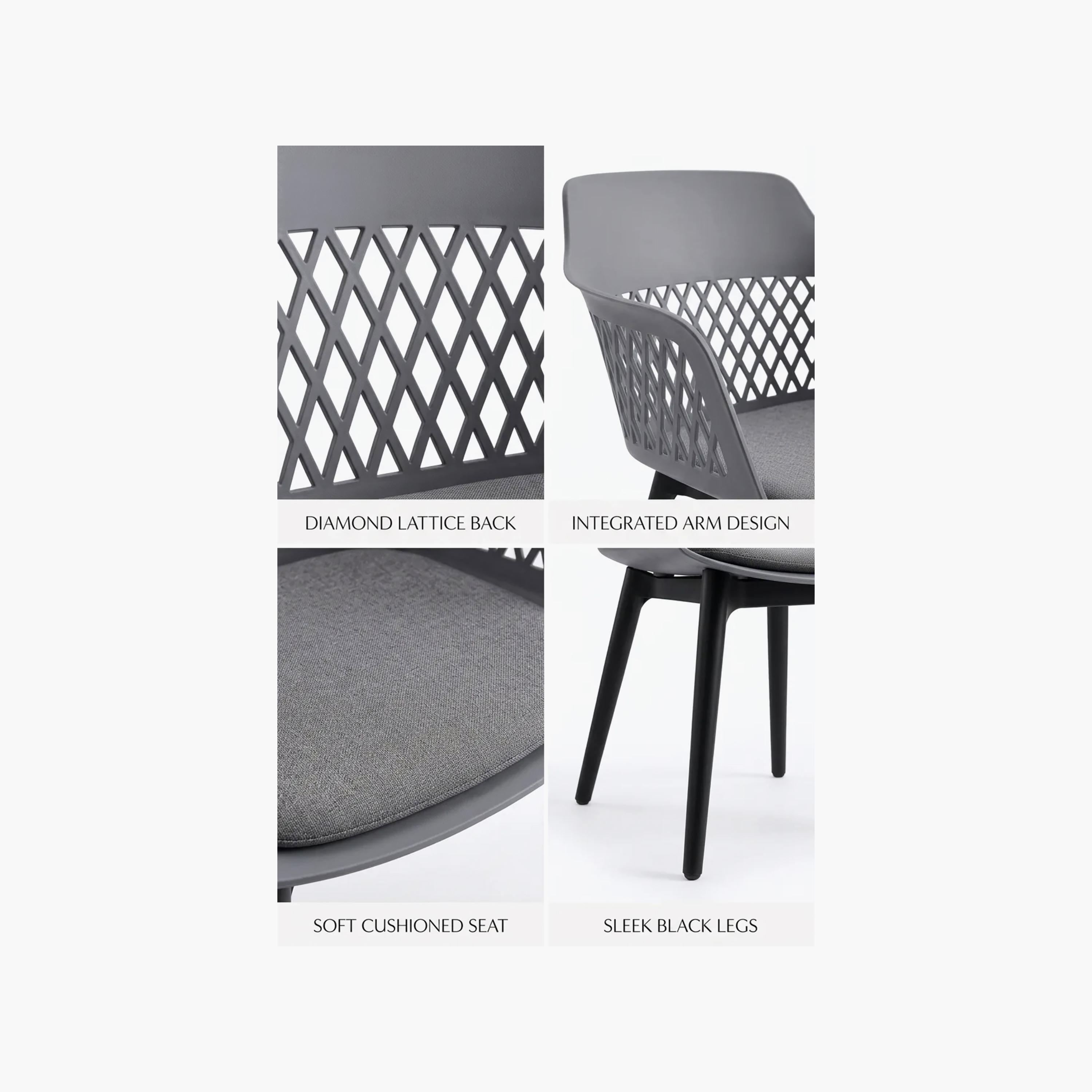 Maria Homes Grey Curved Arm Chair-furniture-sofaandseating-armchairs-image-3