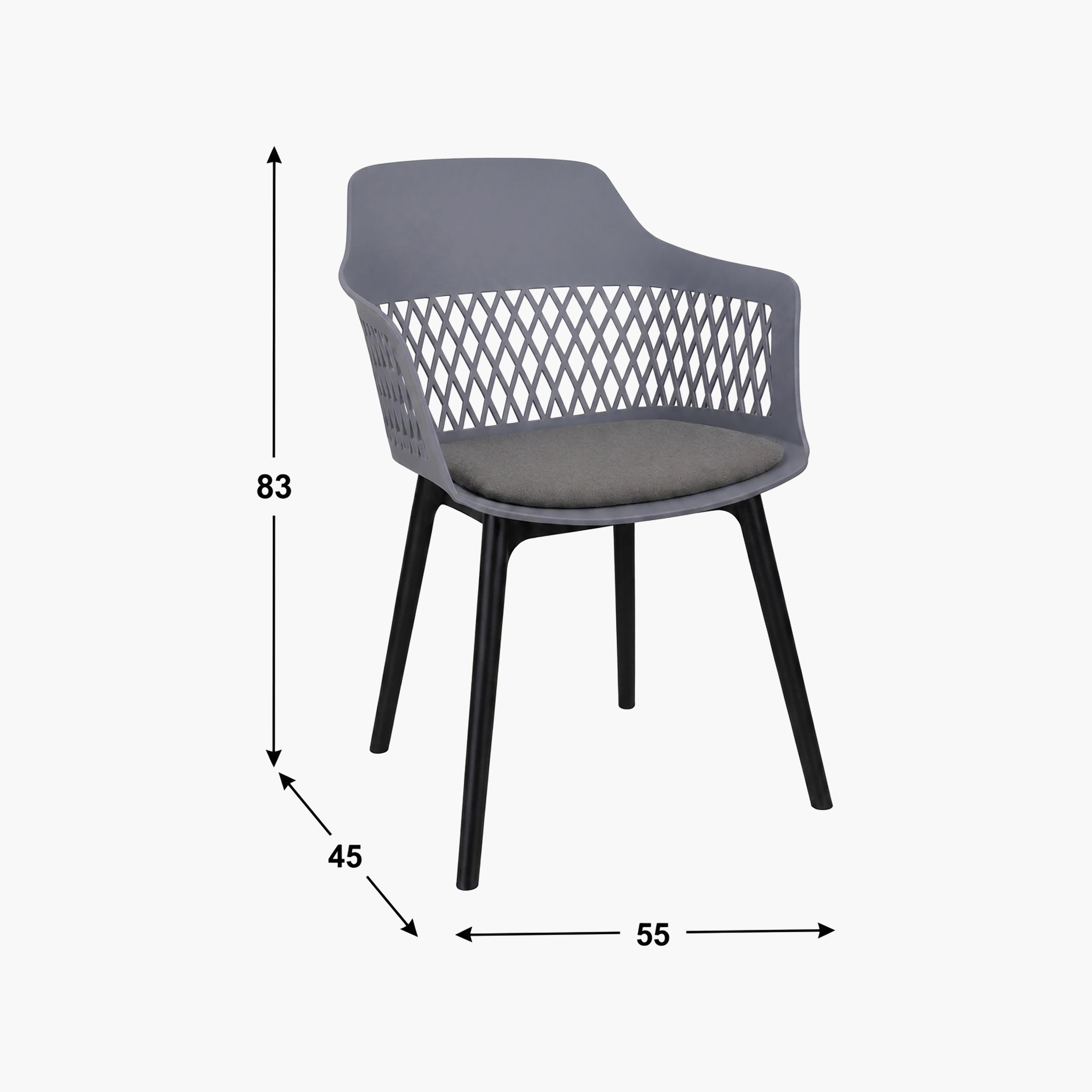 Maria Homes Grey Curved Arm Chair-furniture-sofaandseating-armchairs-image-4