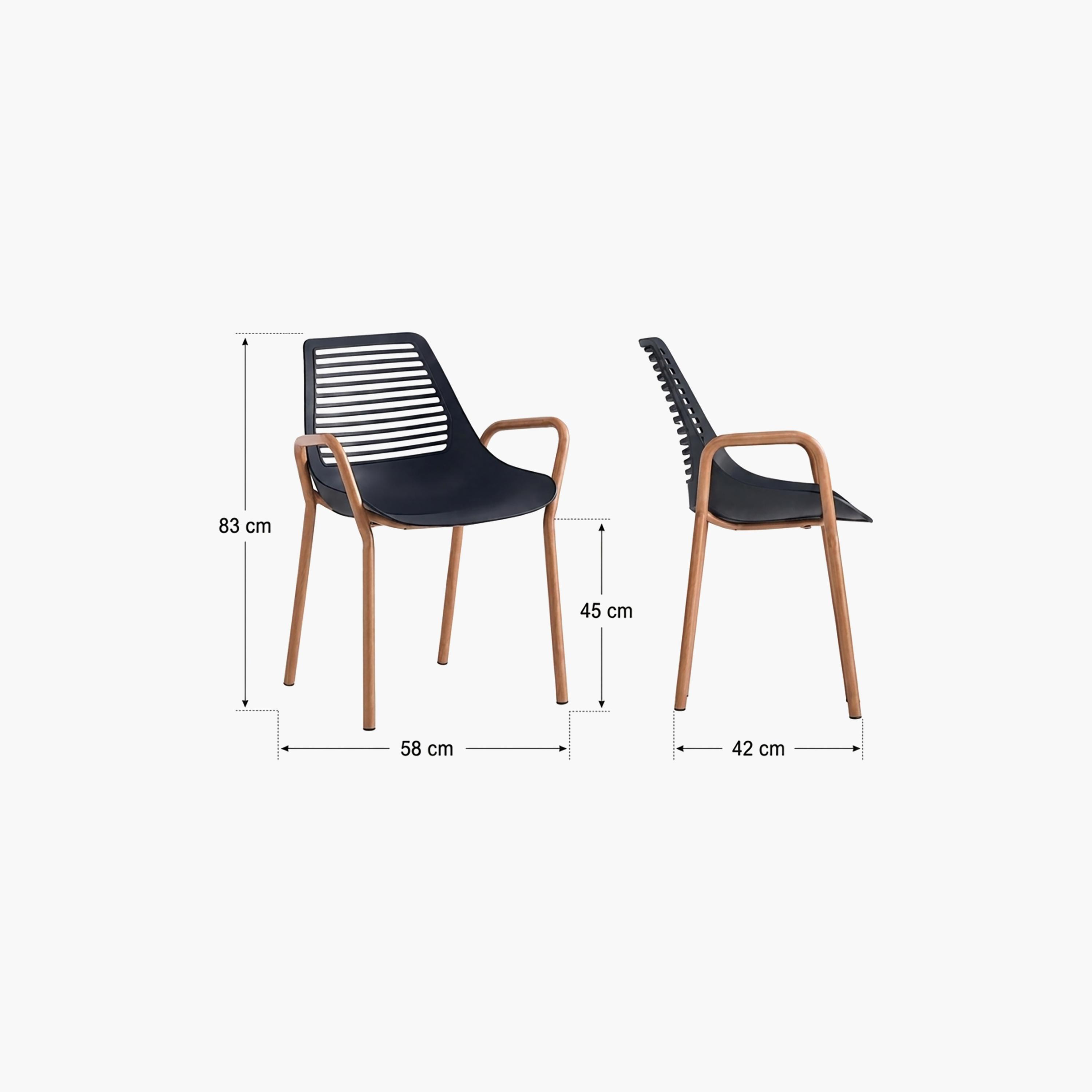 Maria Homes Black Straight Arm Chair-furniture-sofaandseating-armchairs-image-4
