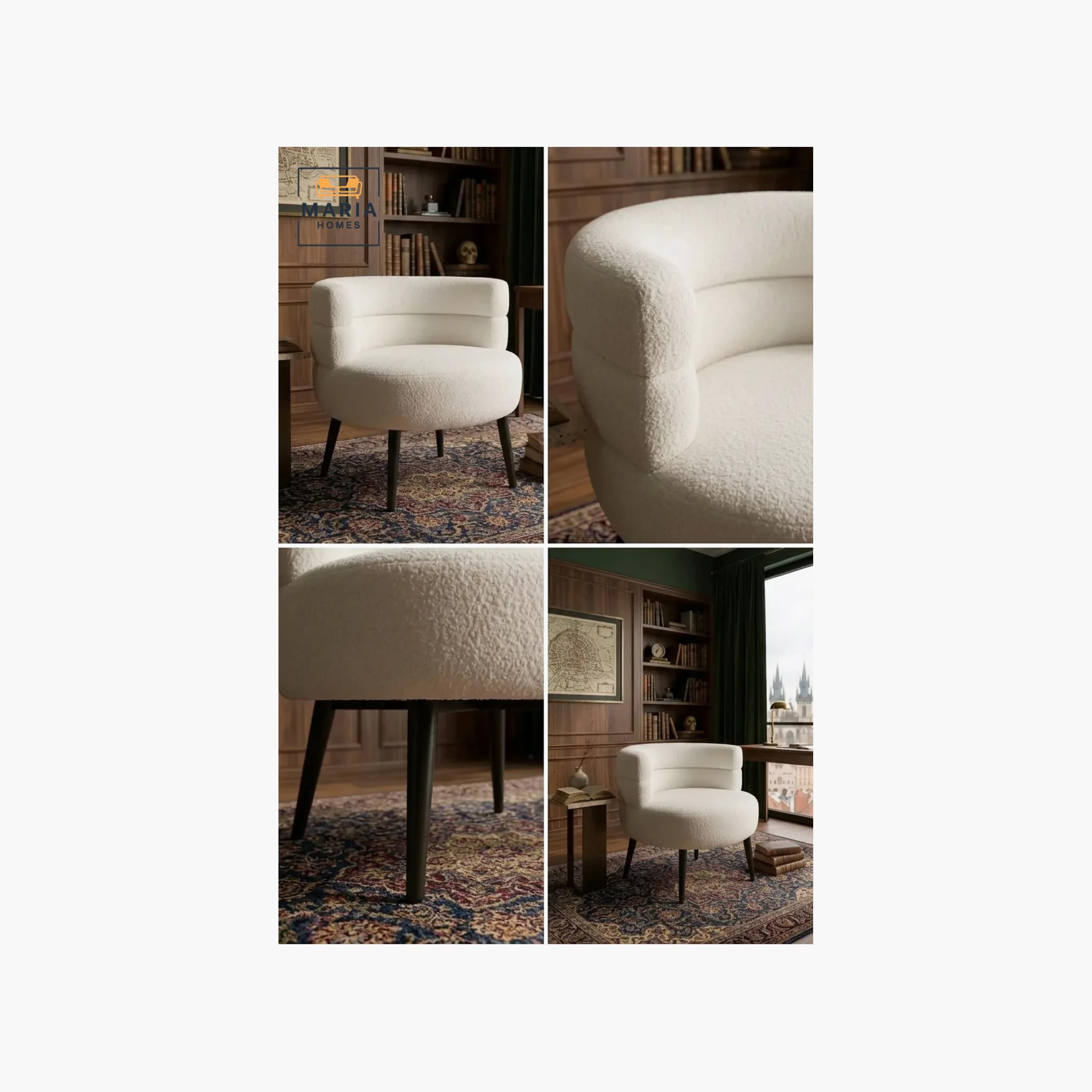 Maria Homes White Curved Arm Chair-furniture-sofaandseating-armchairs-image-4
