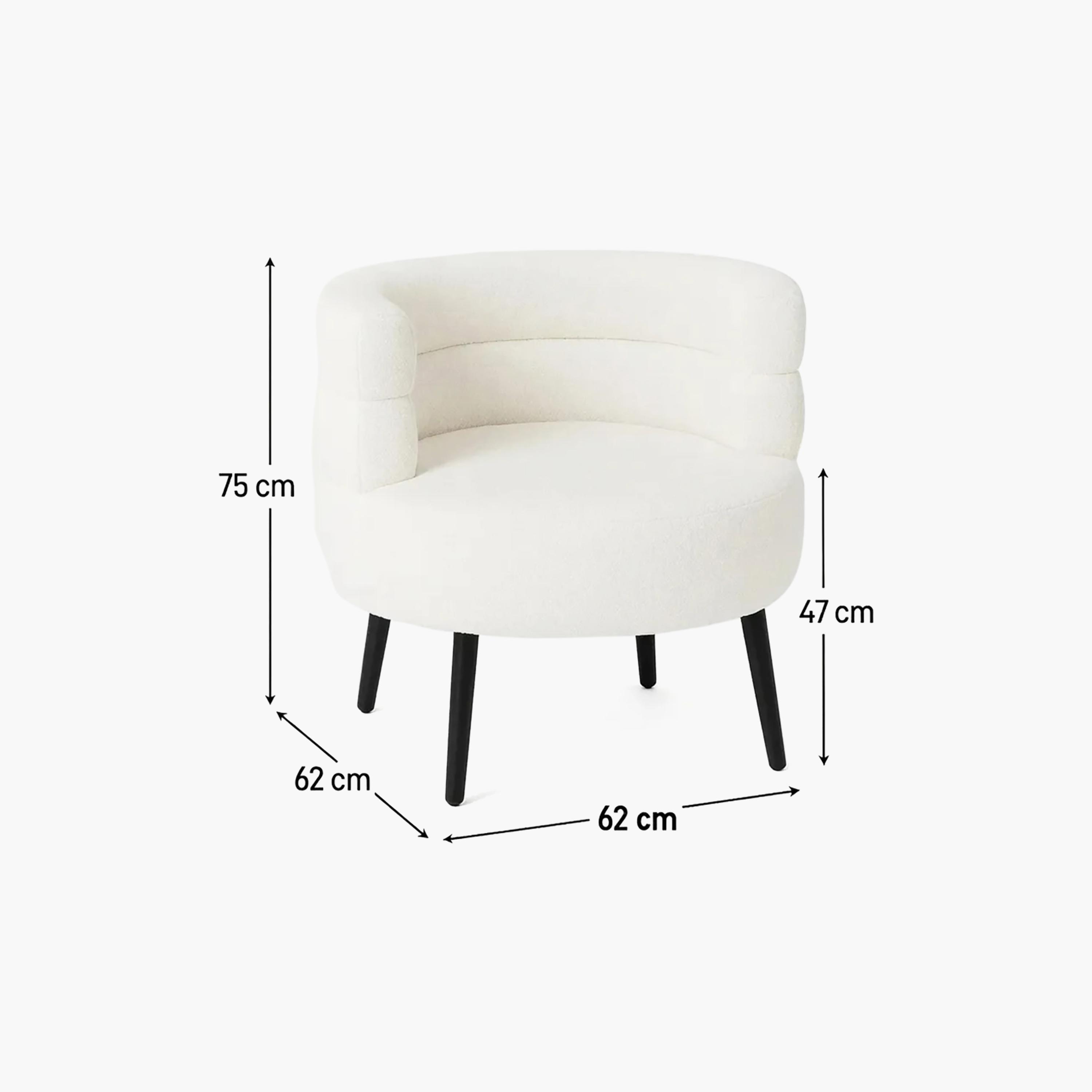 Maria Homes White Curved Arm Chair-furniture-sofaandseating-armchairs-image-5