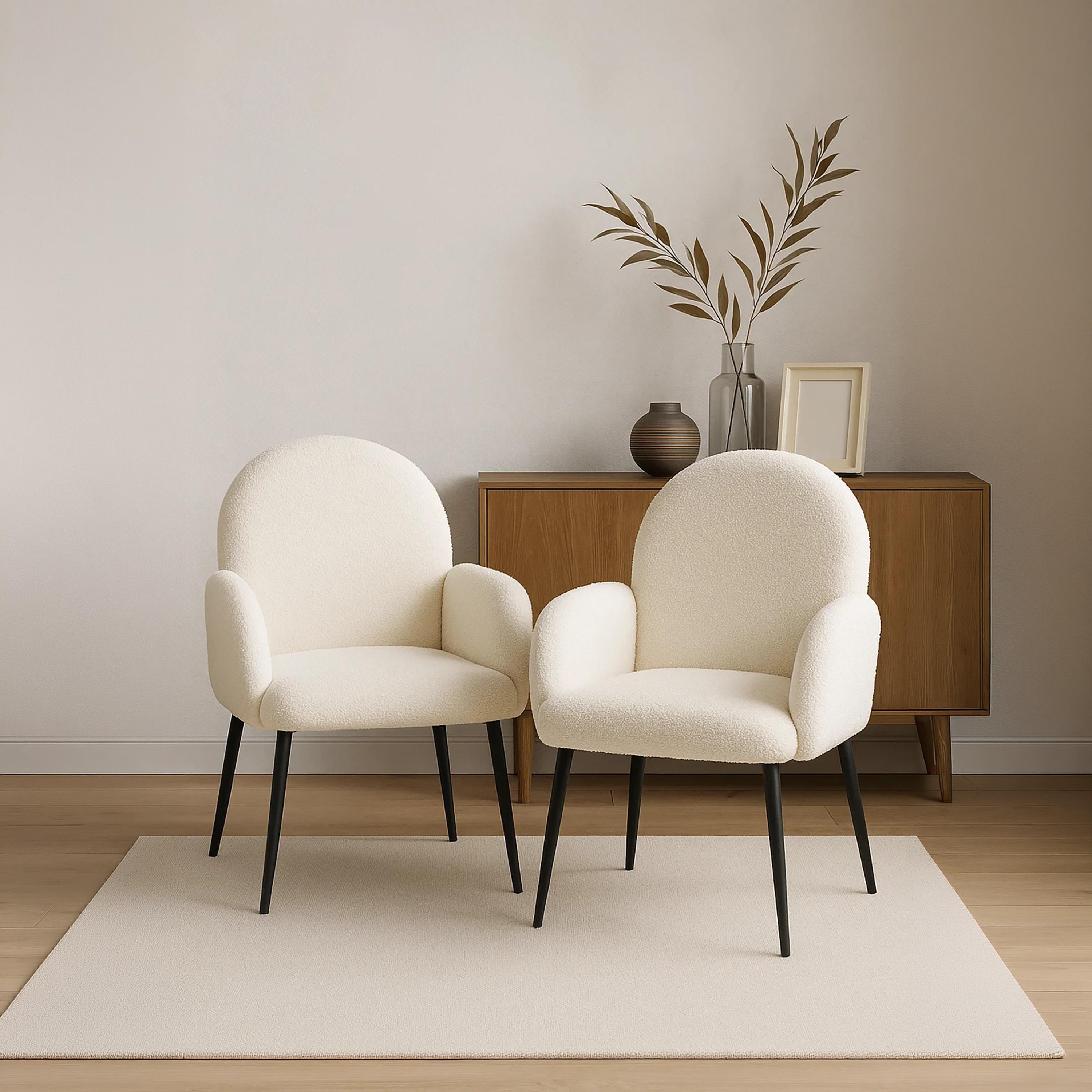 كرسي وحيد مبطن الذراعين أبيض من ماريا هومز-furniture-sofaandseating-armchairs-image-2